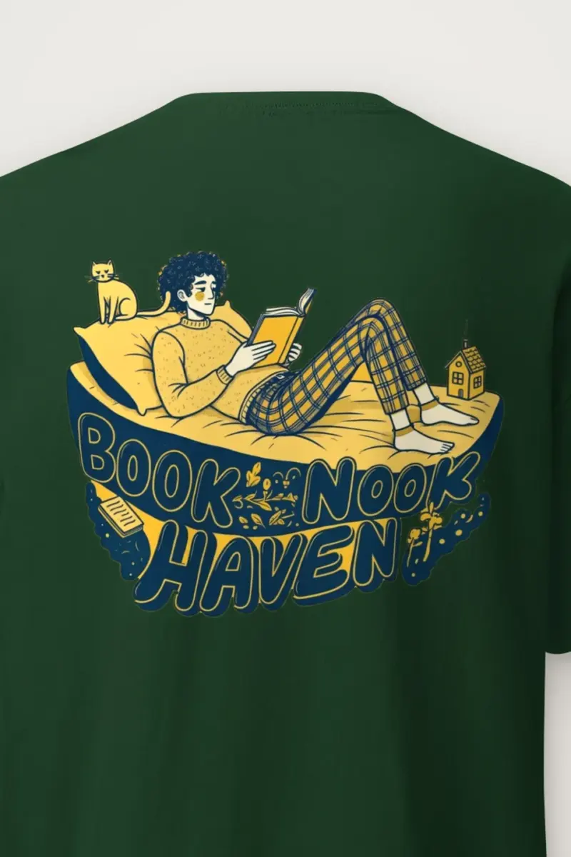 "Book Nook Haven" Heavyweight Unisex Crewneck T-shirt