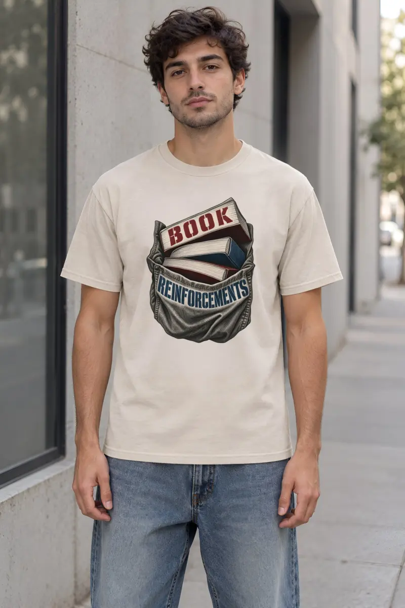 “Book Reinforcements” Heavyweight Unisex Crewneck T-shirt