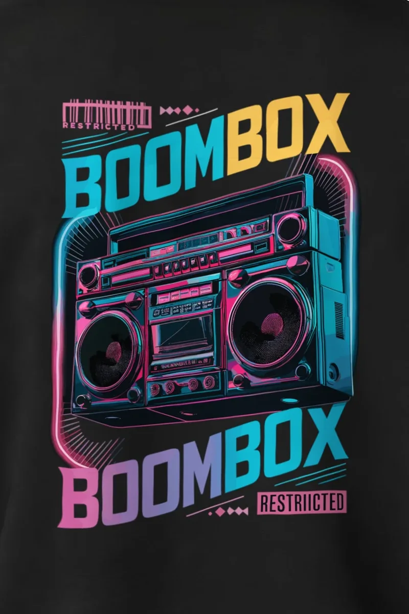 "Boombox Restricted" 1 Crewneck Sweatshirt - the graphic up close