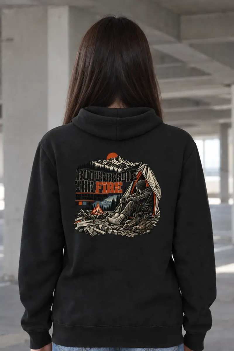 “Boots Beside the Fire” Heavy Blend Unisex Pullover Hoodie