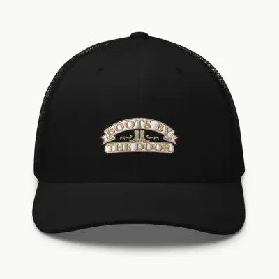 "Boots by the Door" Retro Trucker Cap · Embroidered