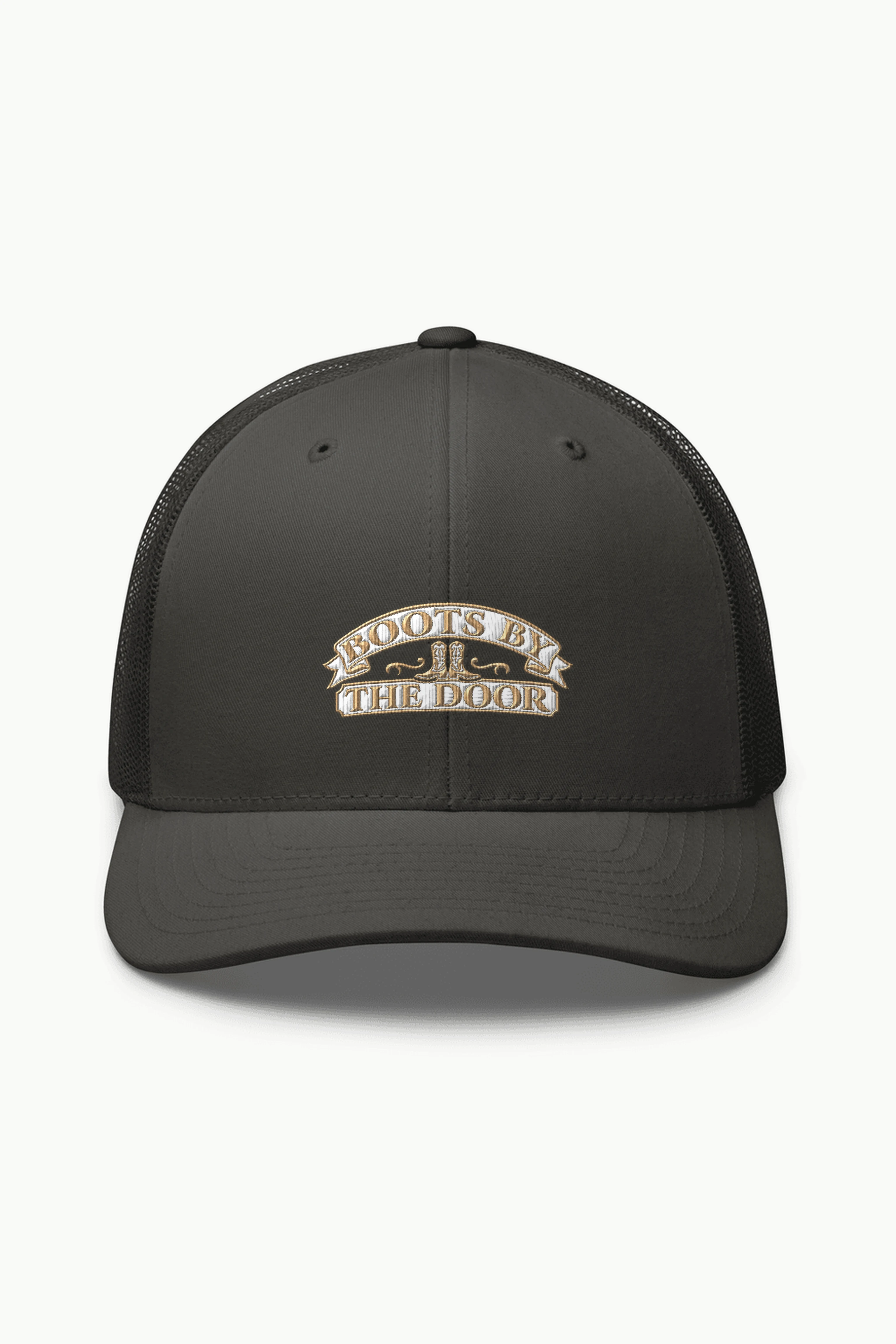 "Boots by the Door" Retro Trucker Cap · Embroidered