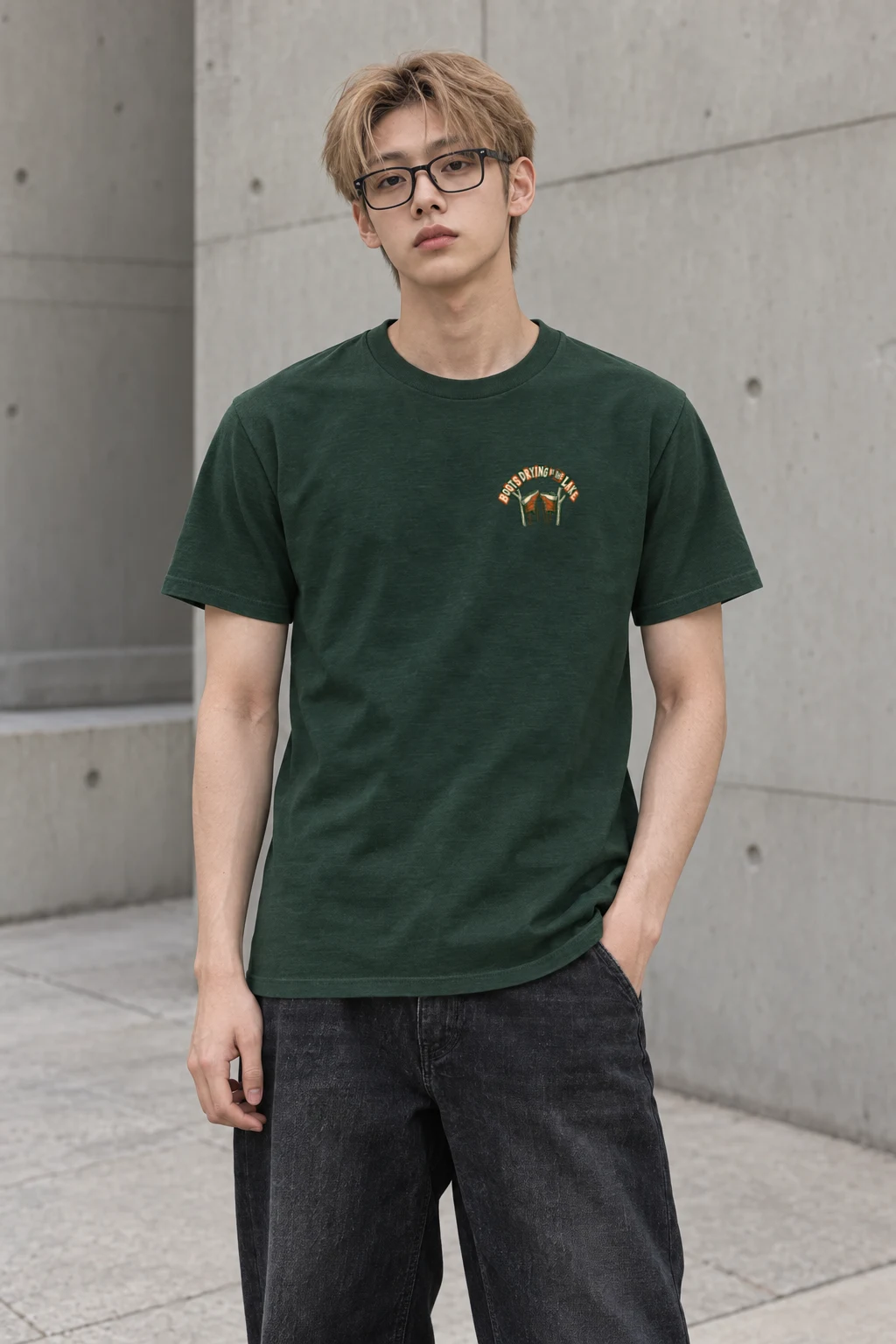 "Boots Drying by the Lake" Heavyweight Unisex Crewneck T-shirt
