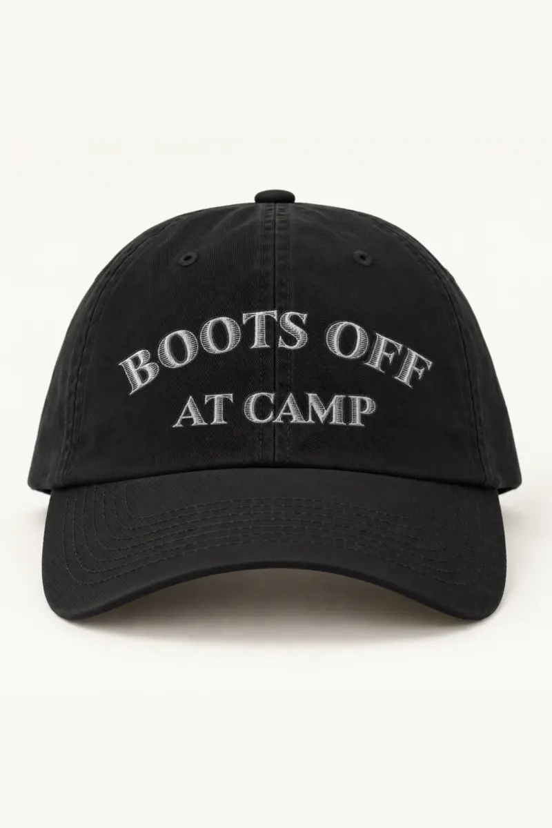 "Boots Off At Camp" Classic Dad Hat · Embroidered