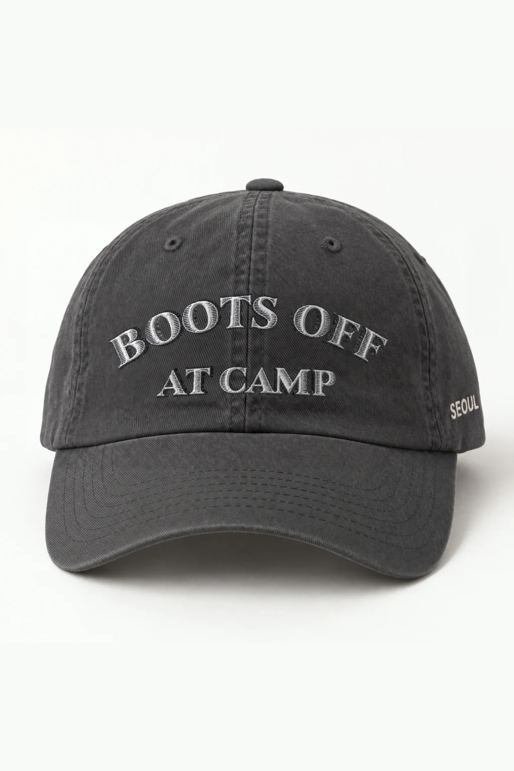 "Boots Off At Camp" Classic Dad Hat · Embroidered