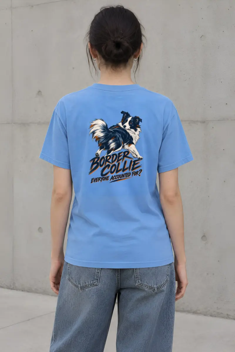 "Border Collie Everyone Accounted For" Heavyweight Unisex Crewneck T-shirt