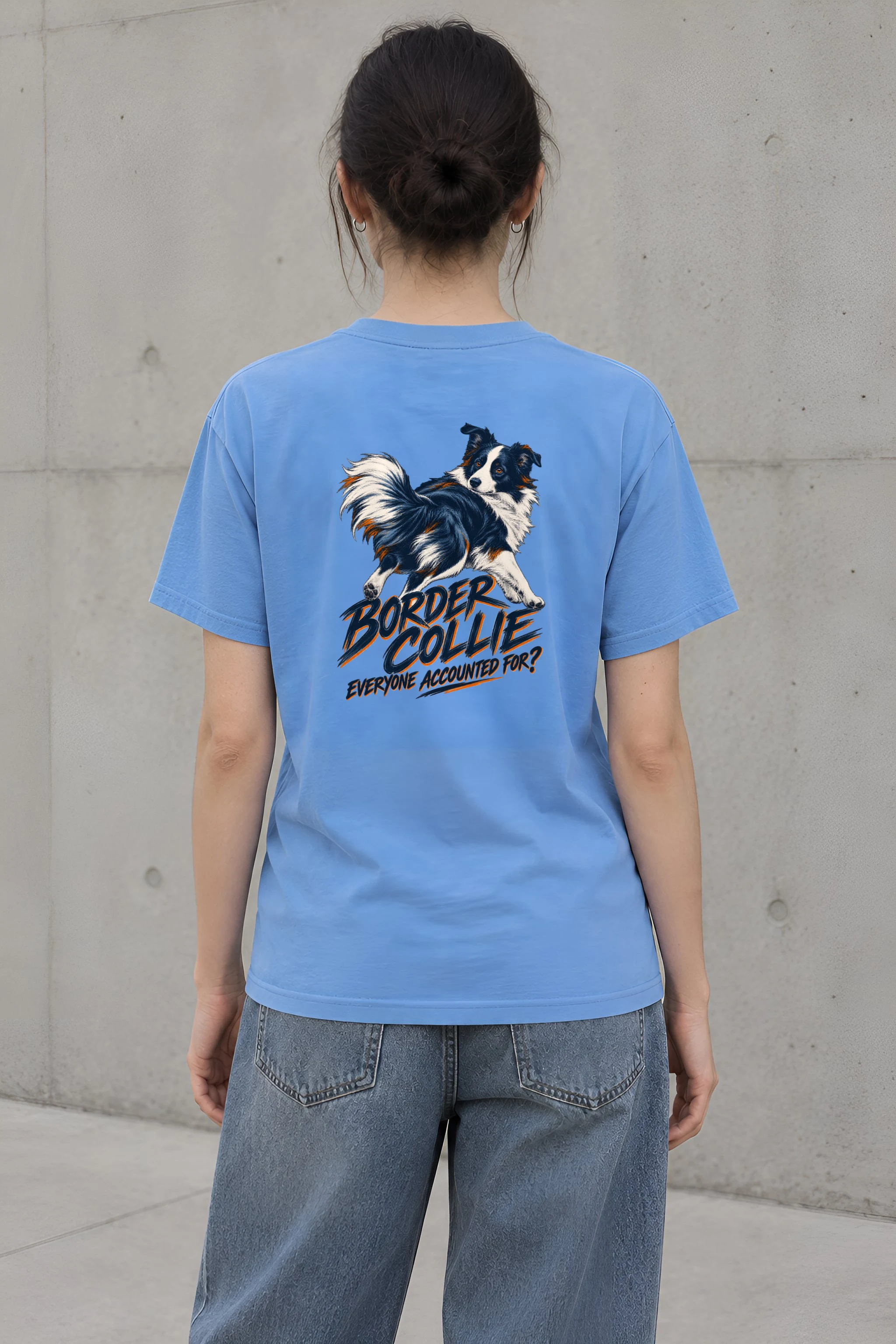 "Border Collie Everyone Accounted For" Heavyweight Unisex Crewneck T-shirt