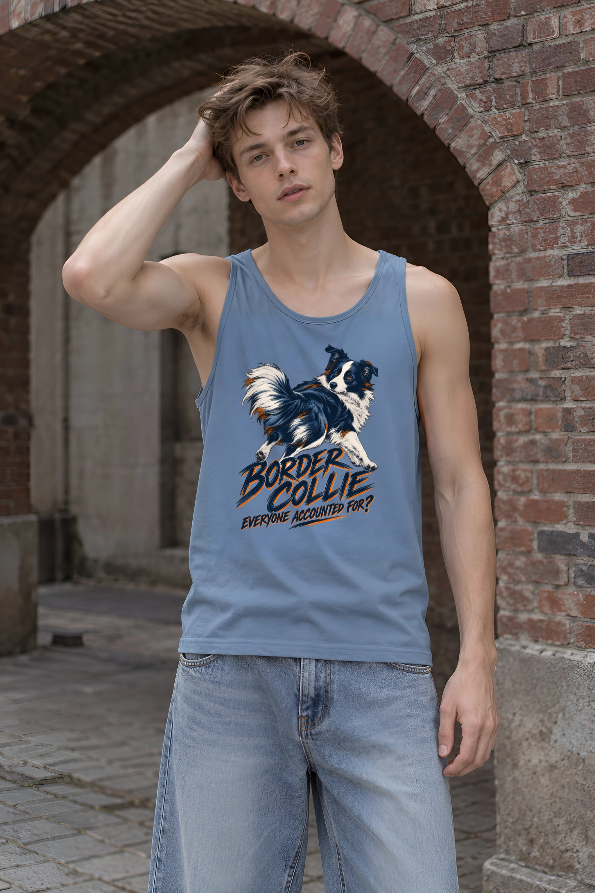 "Border Collie Everyone Accounted For" Unisex Jersey Tank