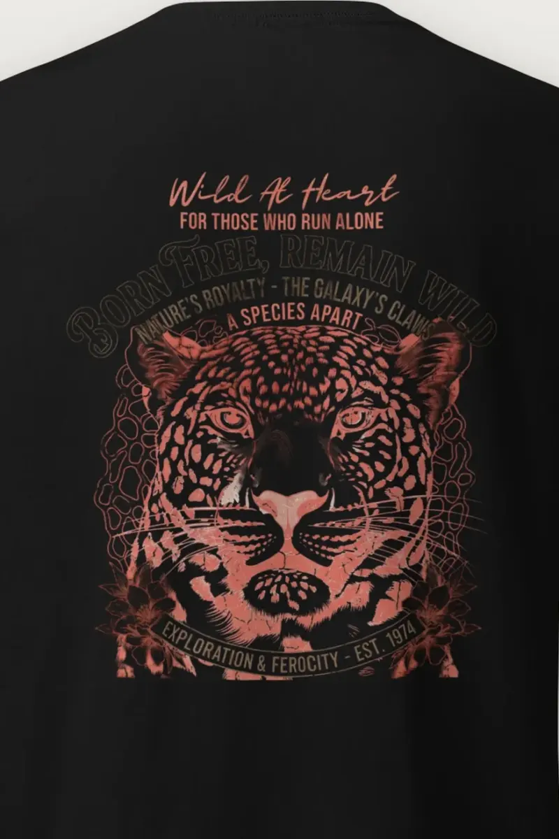 "Born Free Remain Wild" Heavyweight Unisex Crewneck T-shirt