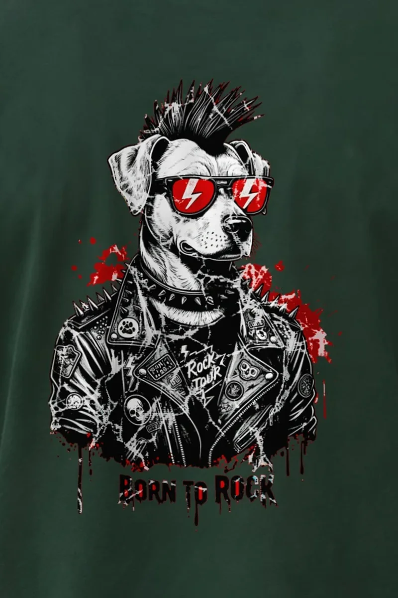 "Born To Rock" Heavyweight Unisex Crewneck T-shirt