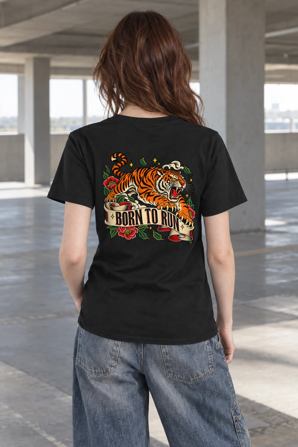 "Born to Run" Heavyweight Unisex Crewneck T-shirt