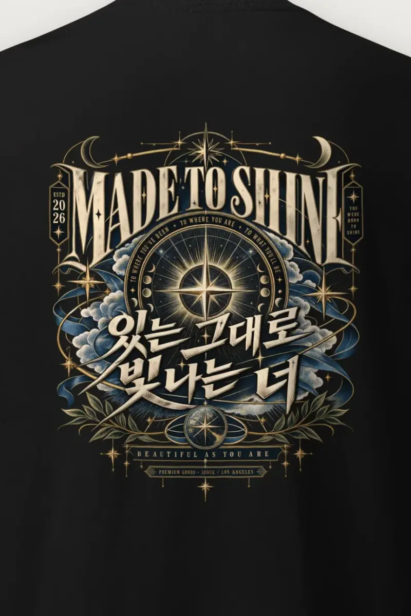 "Born To Shine" Heavyweight Unisex Crewneck T-shirt