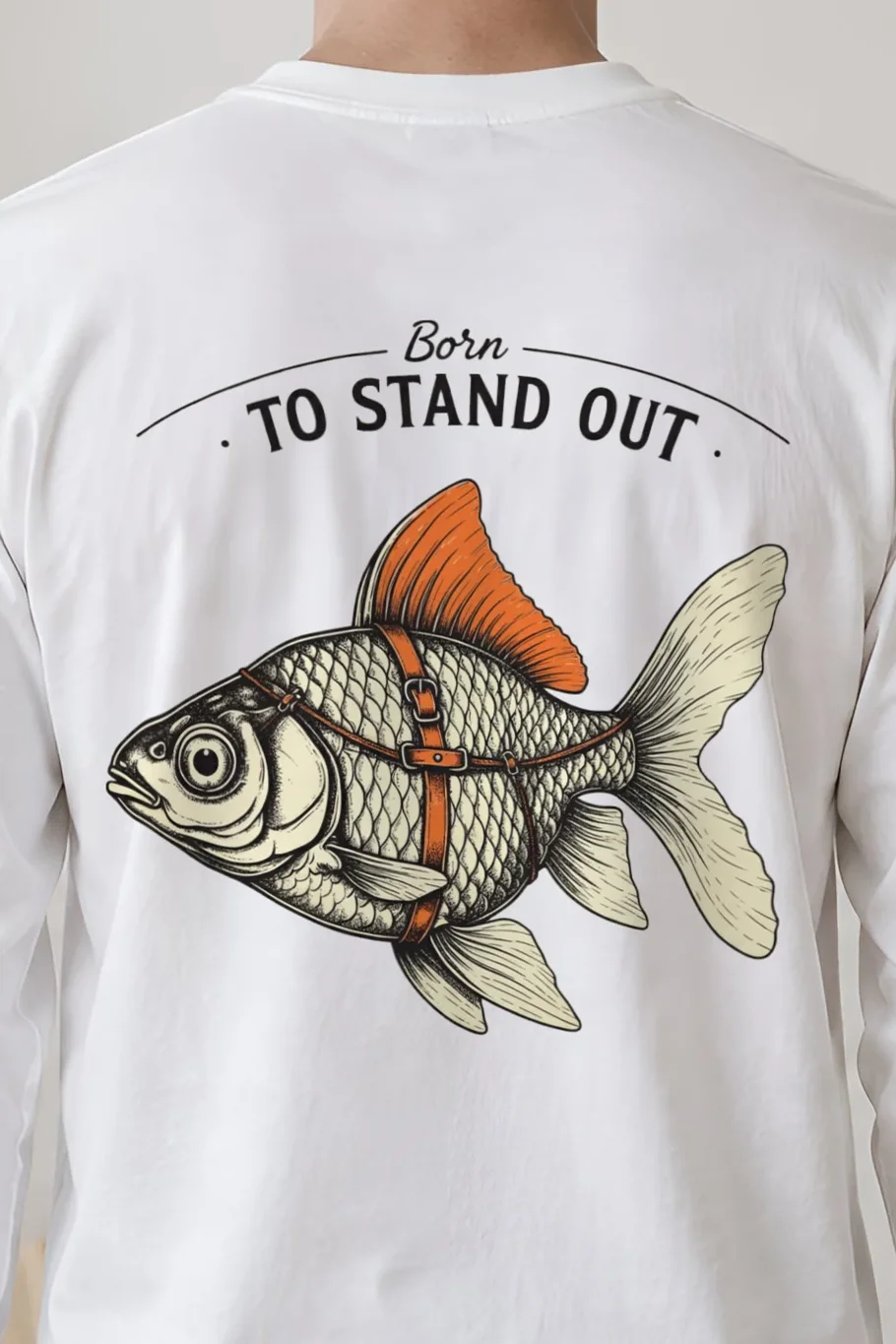 "Born To Stand Out" Unisex Longsleeve T-shirt - the graphic up close