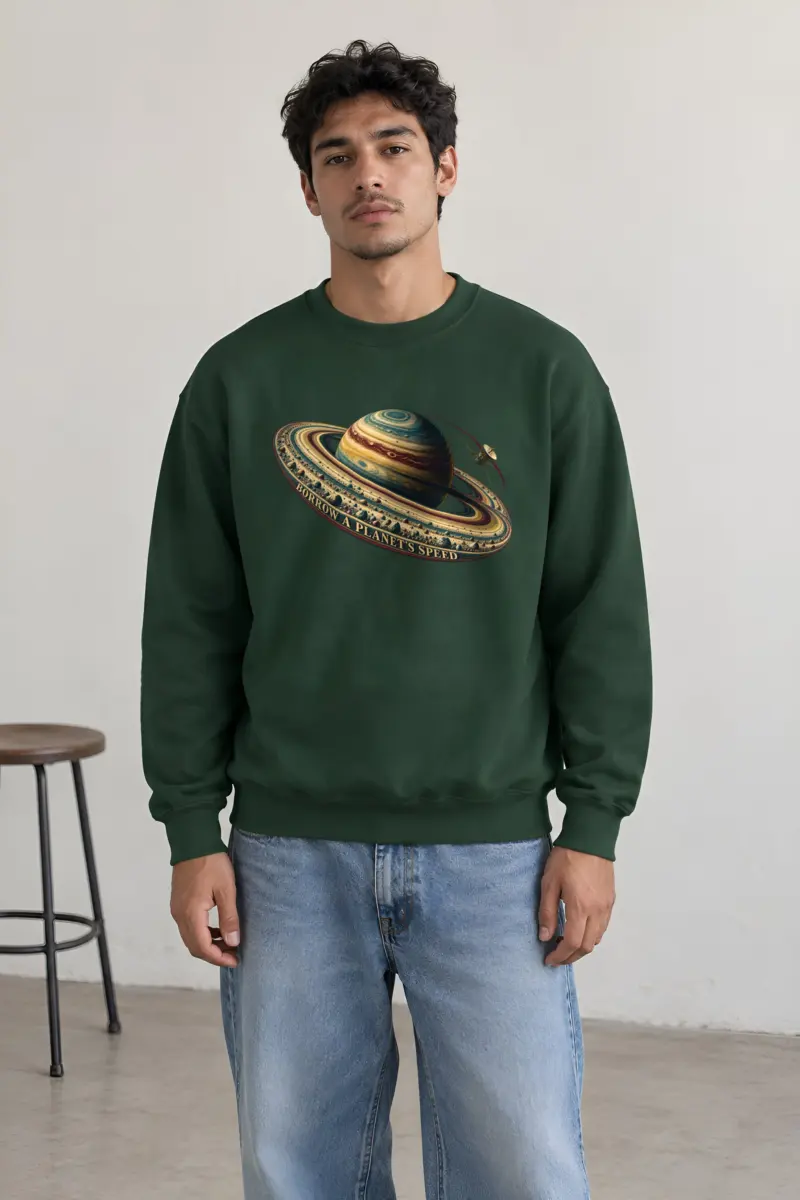 "Borrow a Planet's Speed" Heavy Blend Unisex Crewneck Sweatshirt