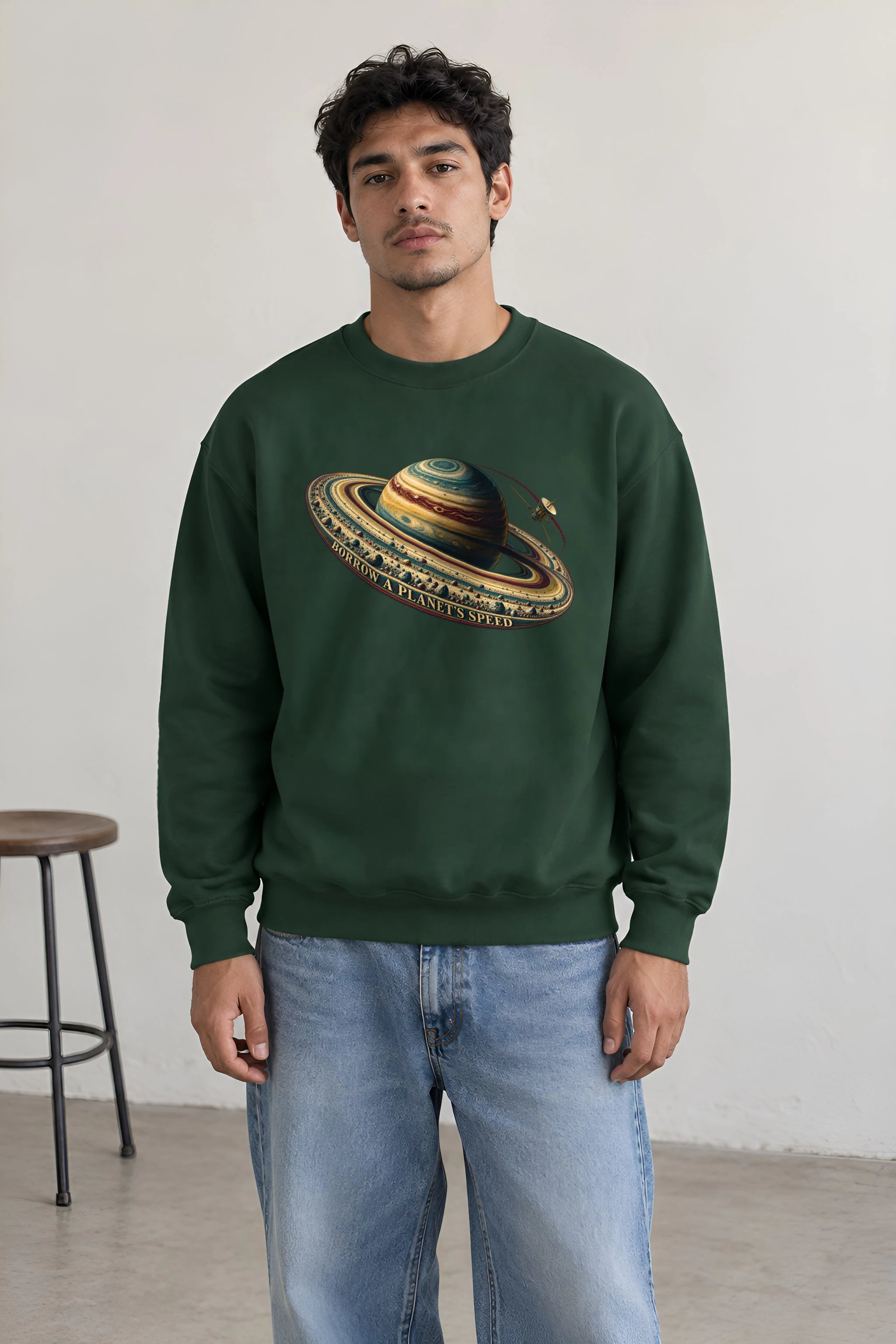 "Borrow a Planet's Speed" Heavy Blend Unisex Crewneck Sweatshirt