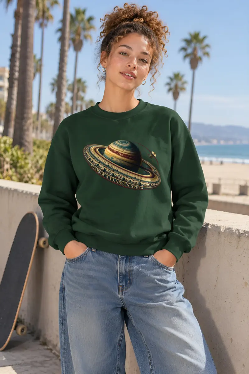 "Borrow a Planet's Speed" Heavy Blend Unisex Crewneck Sweatshirt