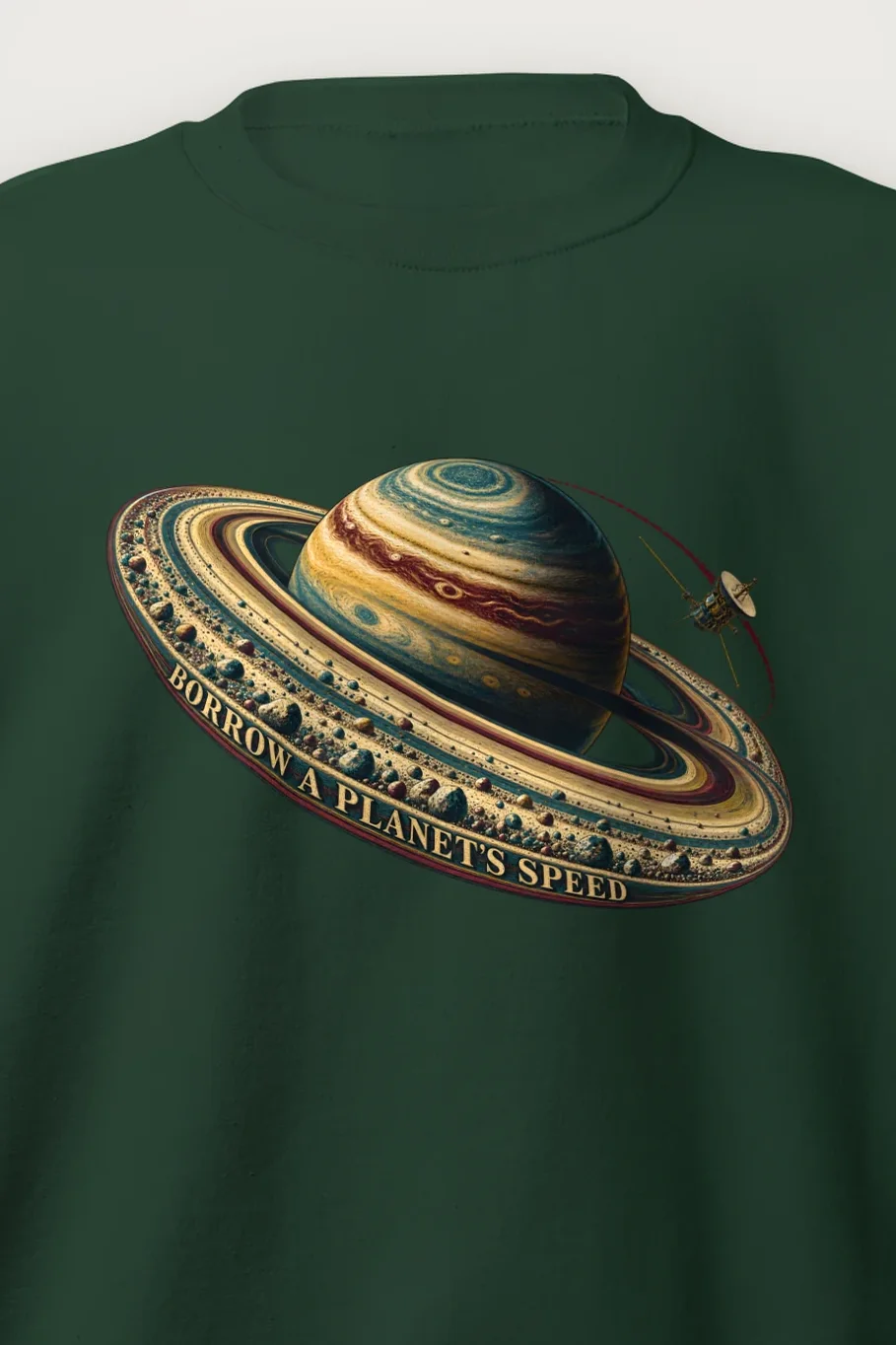 "Borrow a Planet’s Speed" Heavy Blend Unisex Crewneck Sweatshirt - the graphic up close