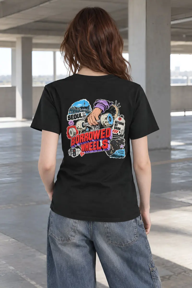 "Borrowed Wheels" Heavyweight Unisex Crewneck T-shirt