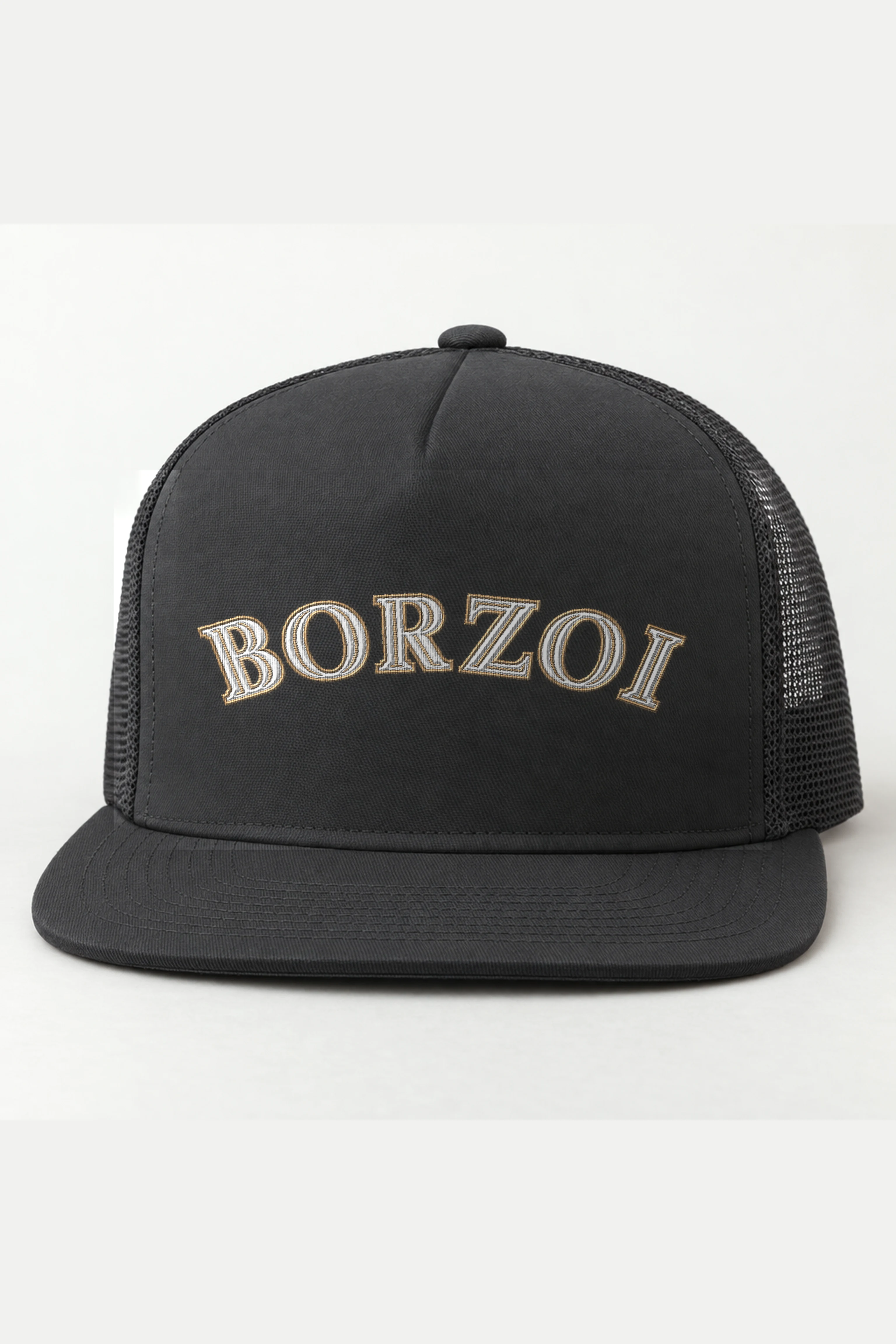 "BORZOI" 5 Panel Trucker Cap · Embroidered