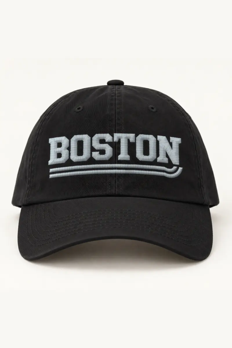 "Boston Block Letter Dad Hat" Classic Dad Hat · Embroidered