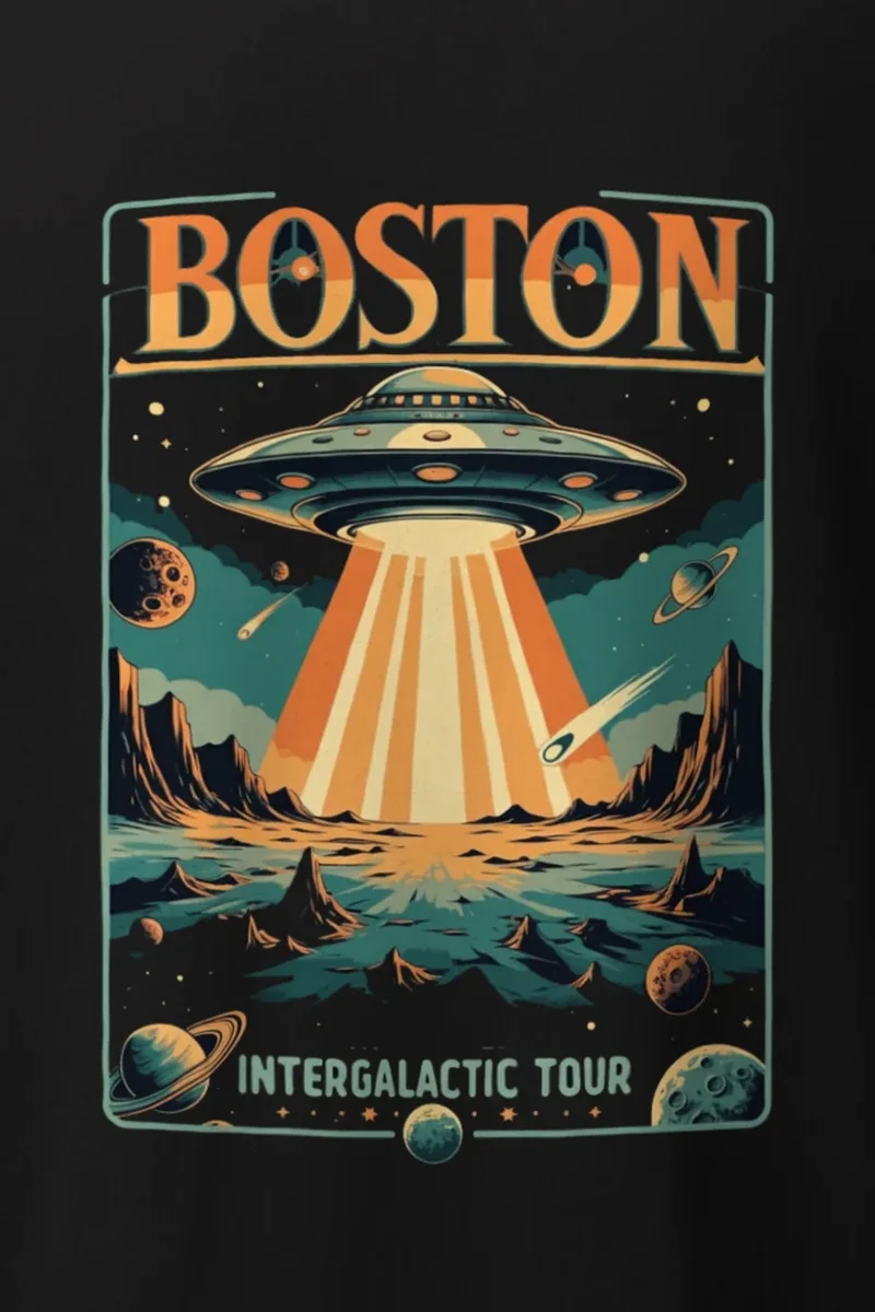"Boston Intergalactic Tour" Heavyweight Unisex Crewneck T-shirt