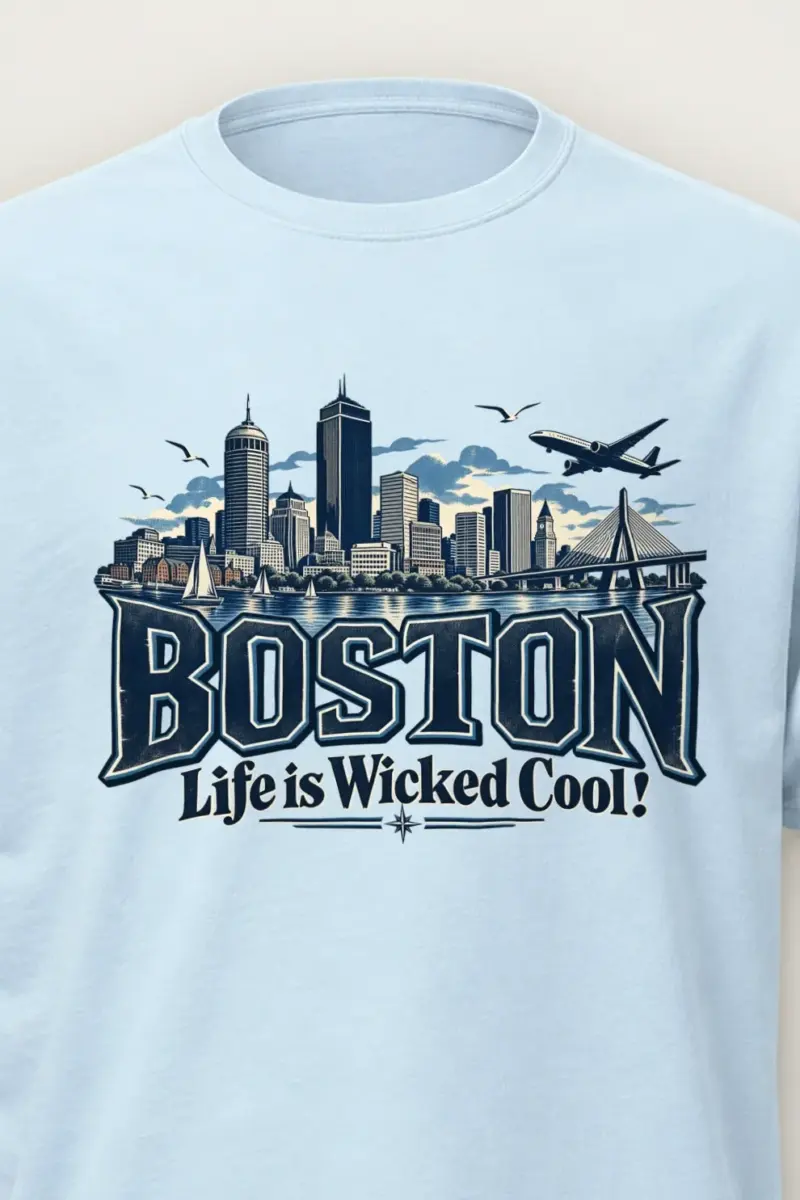 "Boston Wicked Cool" Heavyweight Unisex Crewneck T-shirt