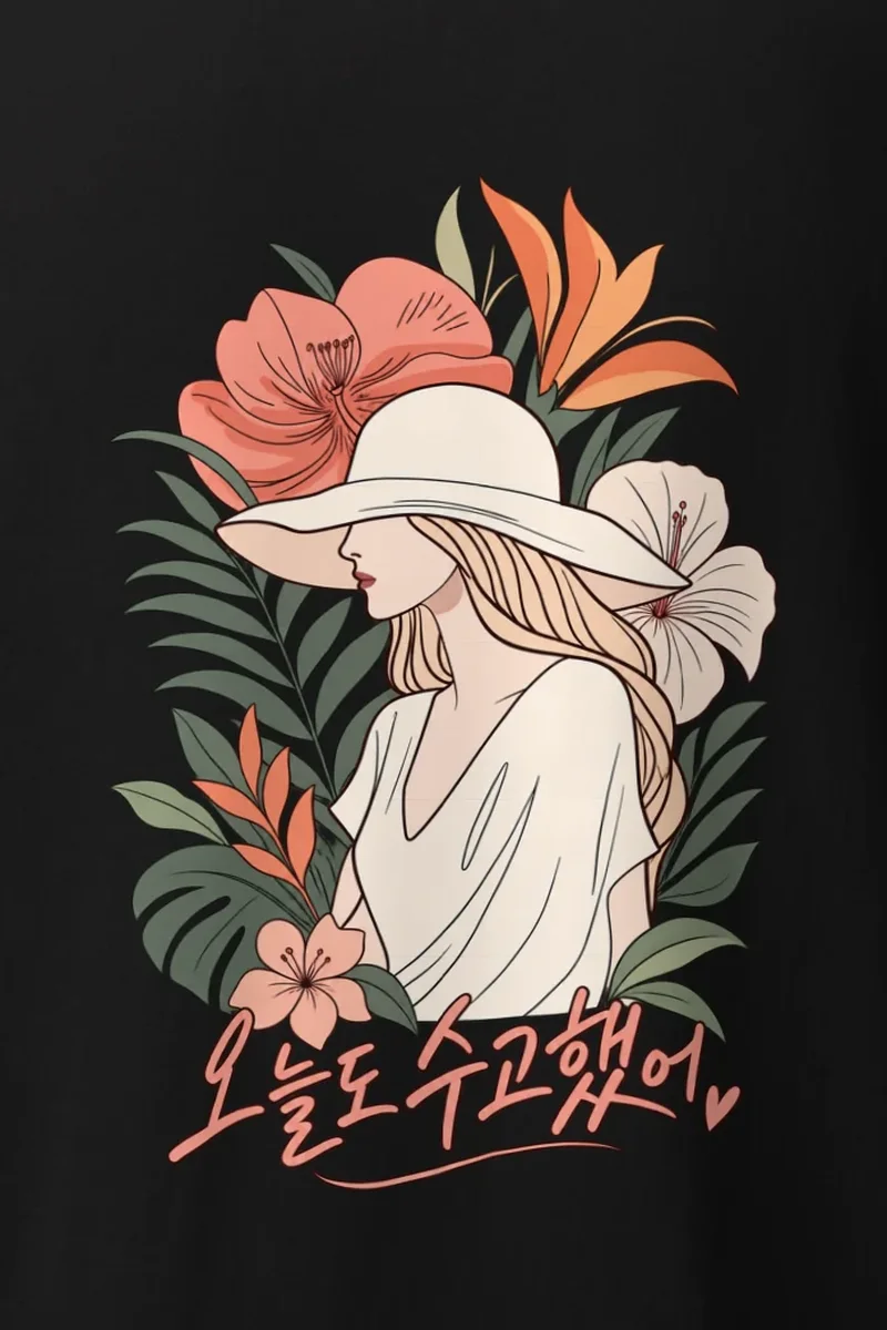 "Botanical Break" Heavyweight Unisex Crewneck T-shirt