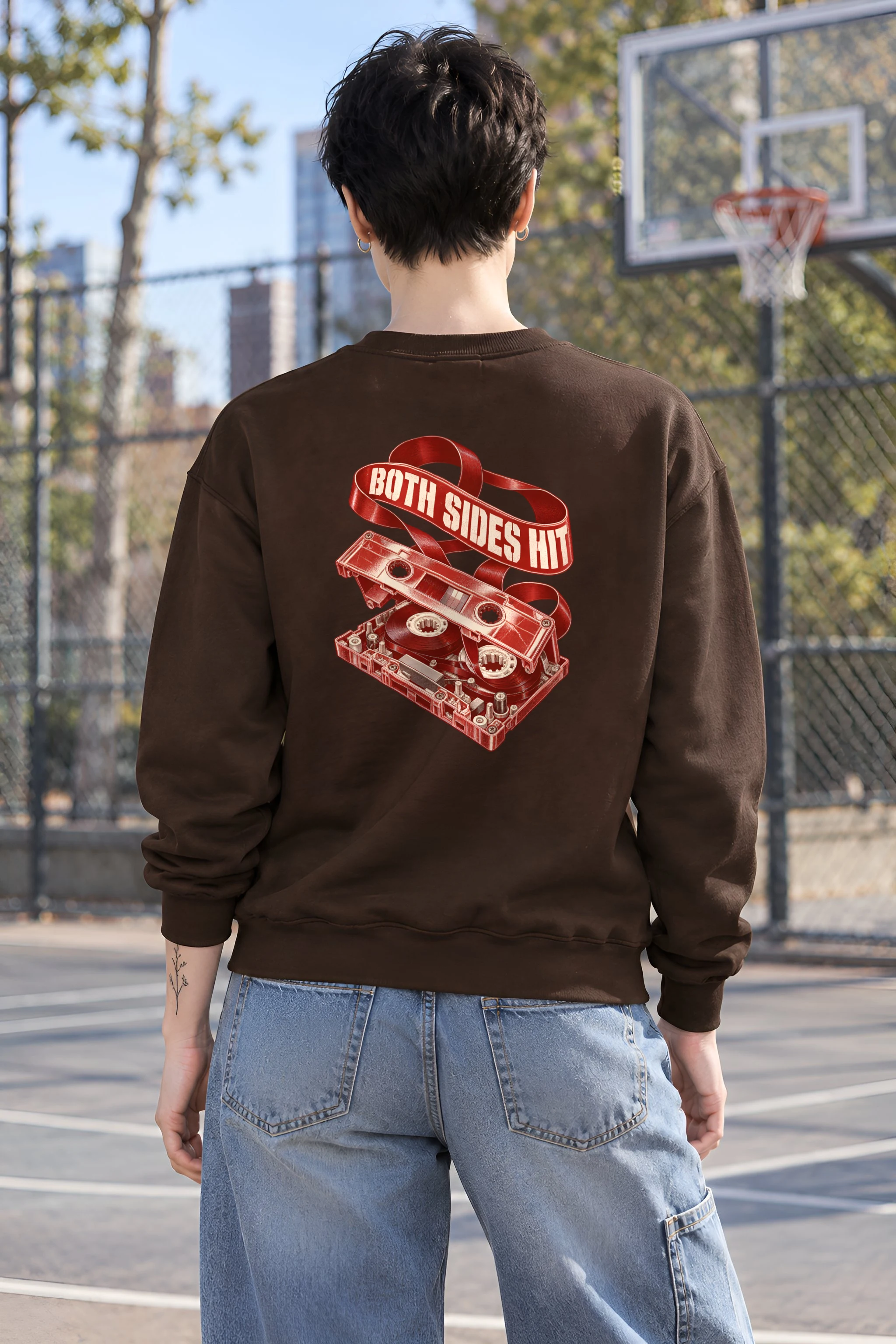 "Both Sides Hit" 1 Crewneck Sweatshirt