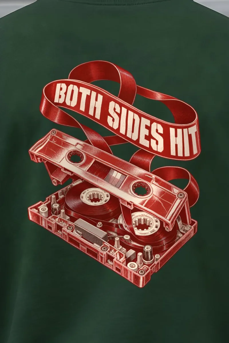 "Both Sides Hit" 1 Crewneck Sweatshirt - the graphic up close