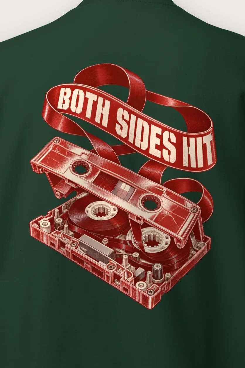 "Both Sides Hit" Heavy Blend Unisex Crewneck Sweatshirt - the graphic up close