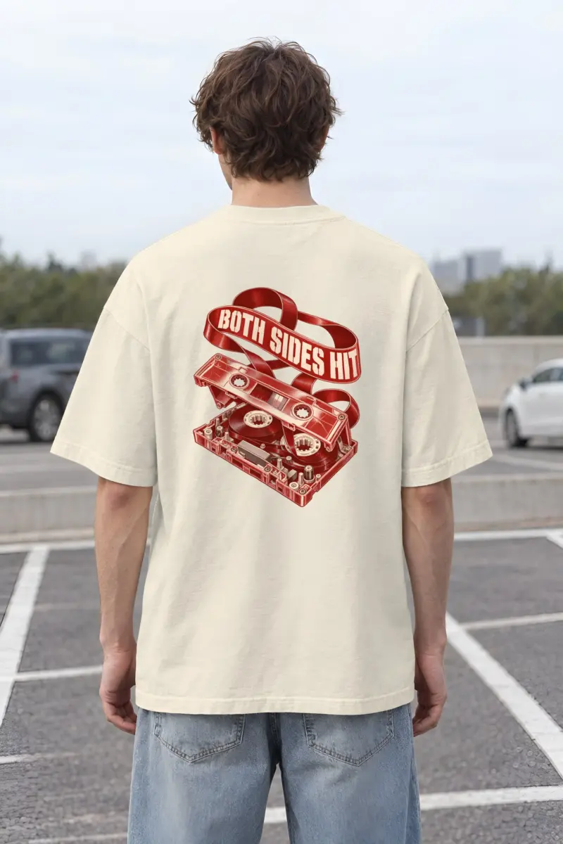 "Both Sides Hit" Unisex Oversized Heavyweight Crewneck T-Shirt