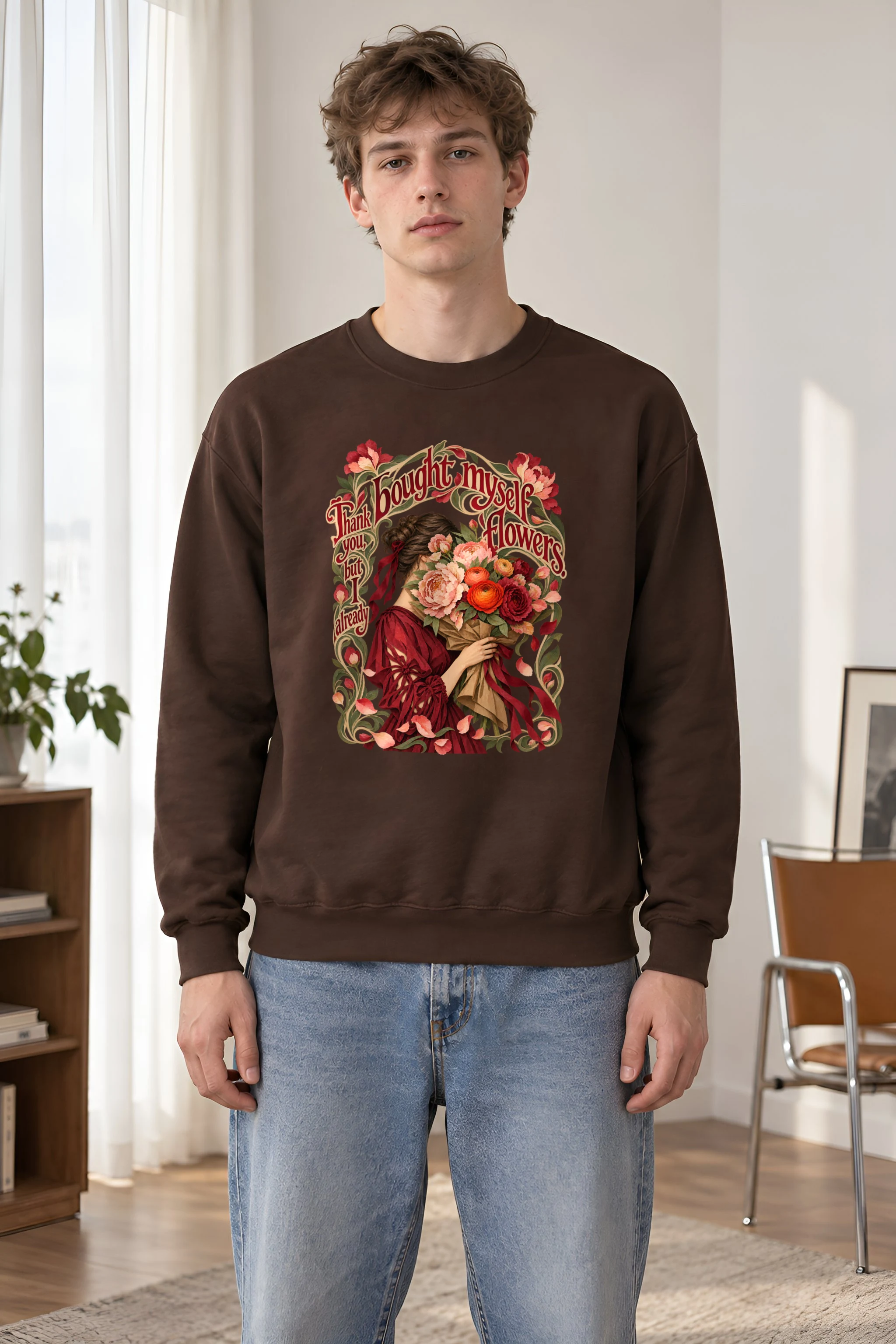 "Bought Myself Flowers" Unisex Crewneck Sweatshirt