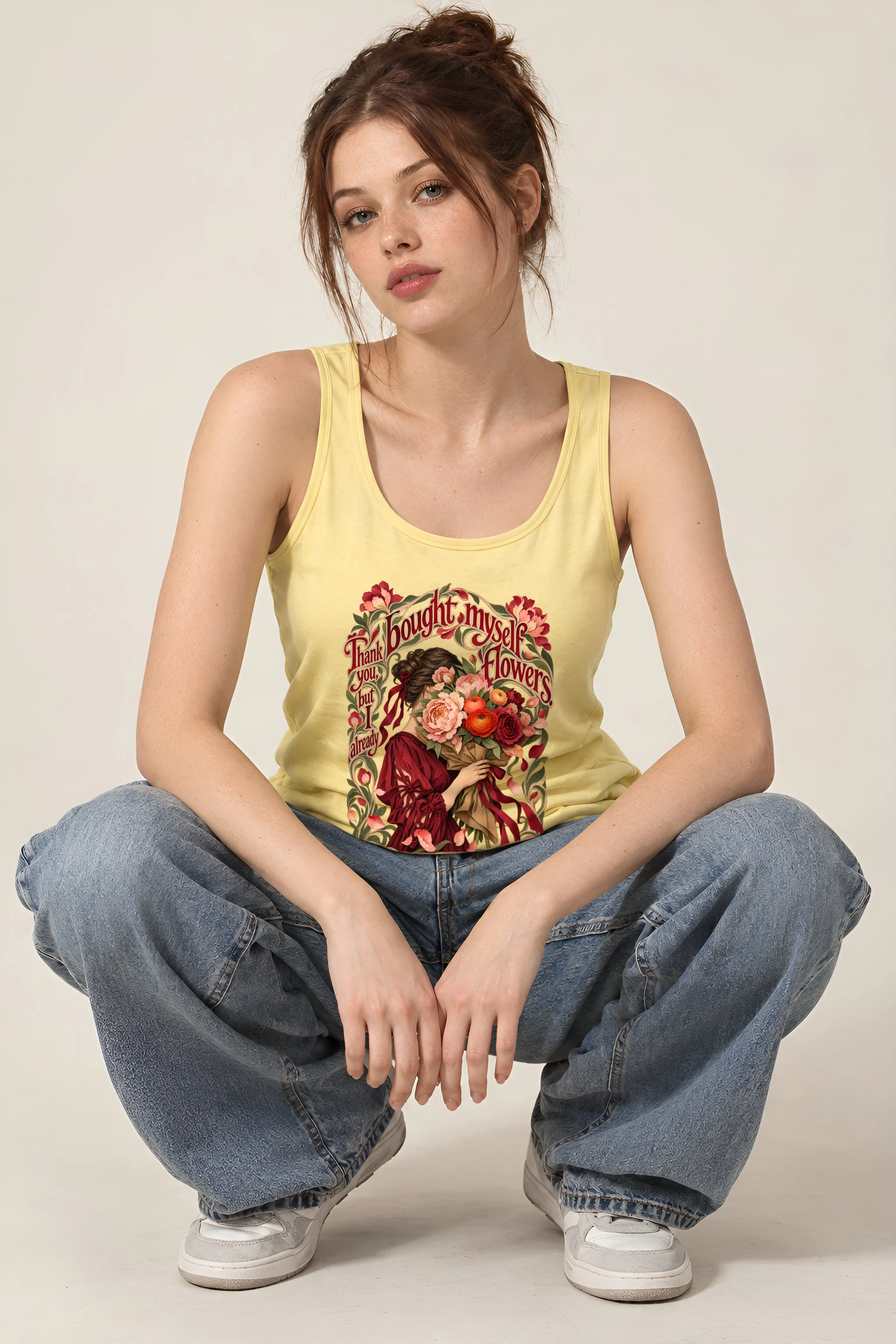 "Bought Myself Flowers" Unisex Jersey Tank