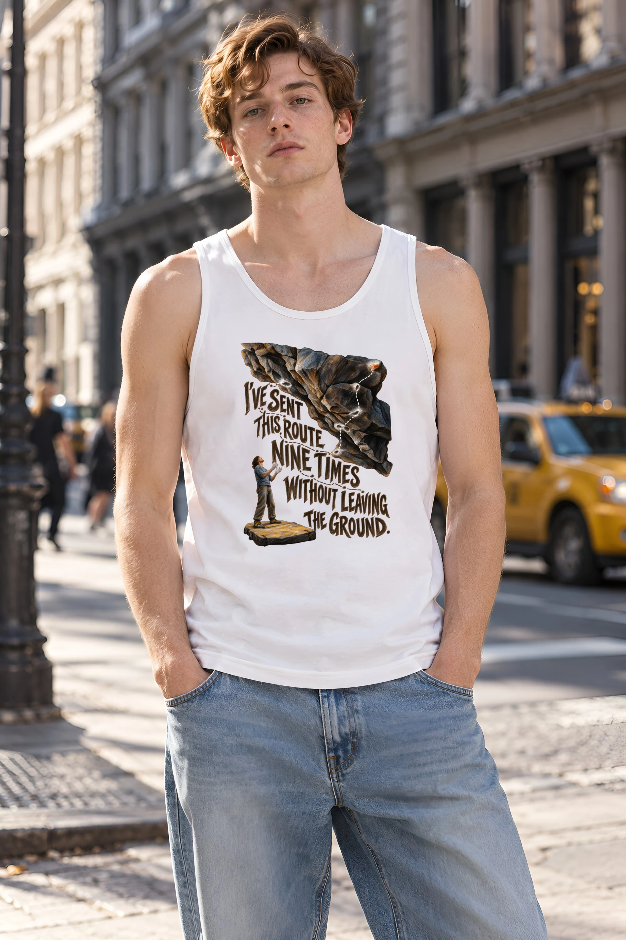 "Boulder Route Rehearsal" Unisex Jersey Tank