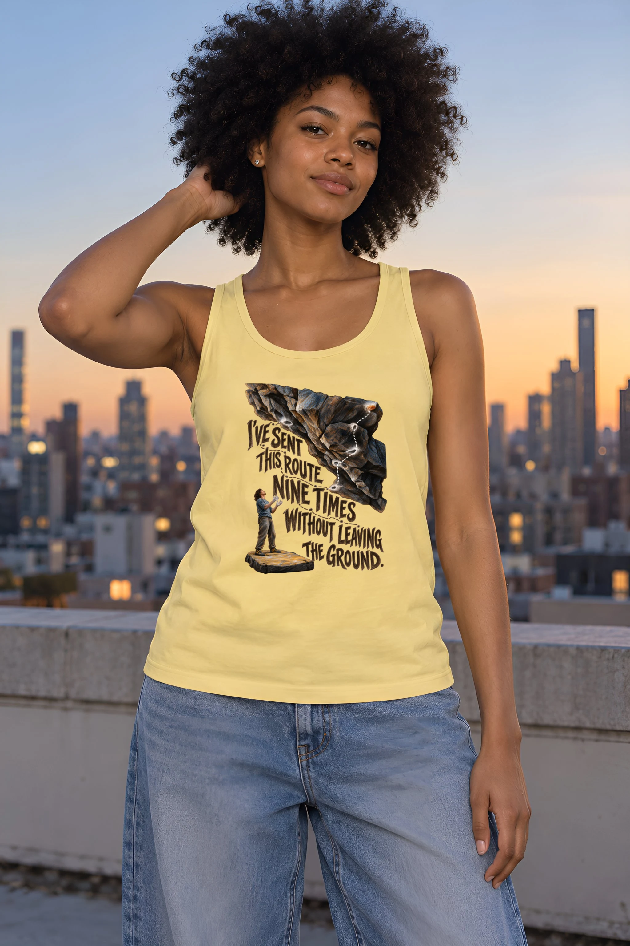 "Boulder Route Rehearsal" Unisex Jersey Tank