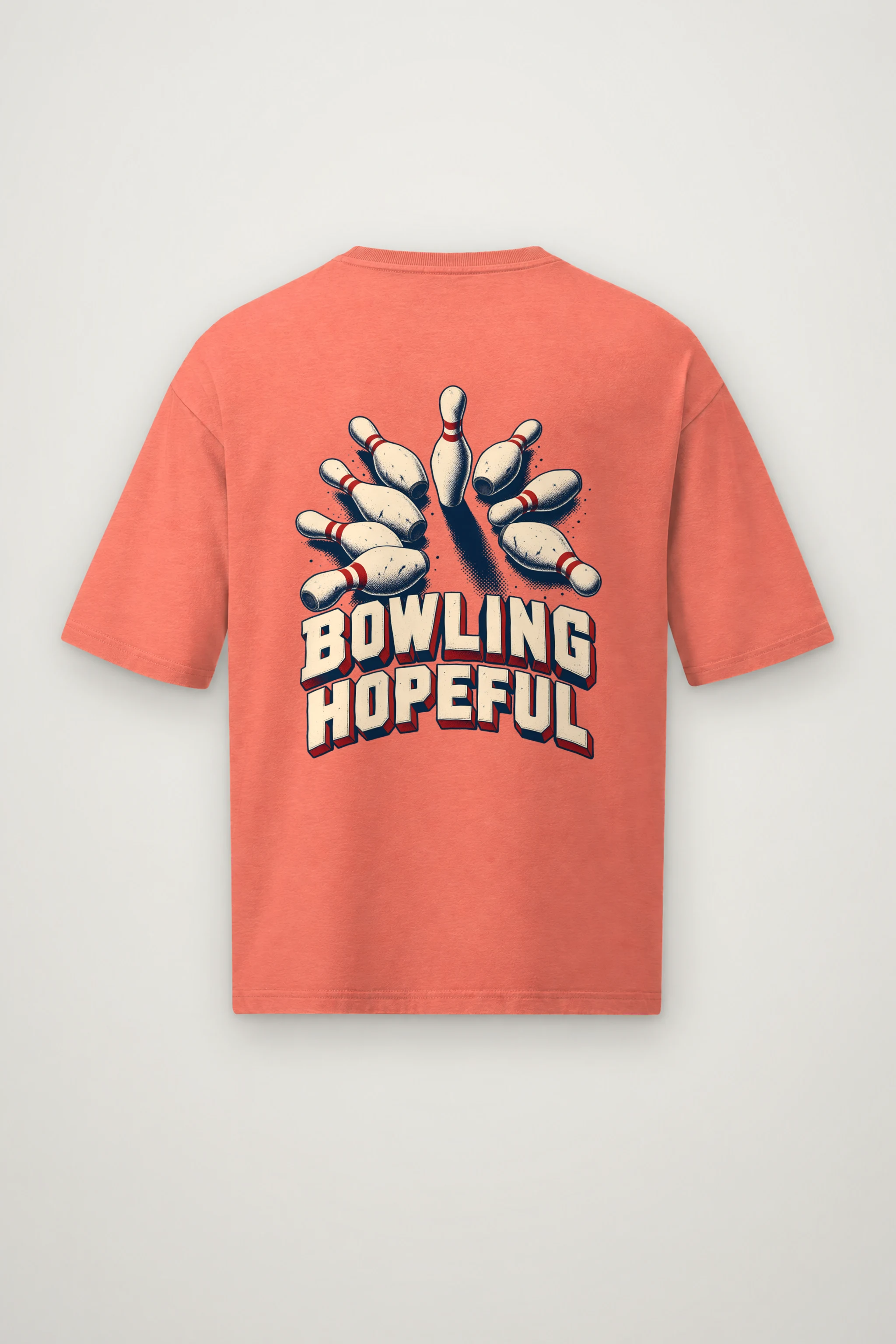 "Bowling Hopeful" Men's Oversized Heavyweight Crewneck T-Shirt