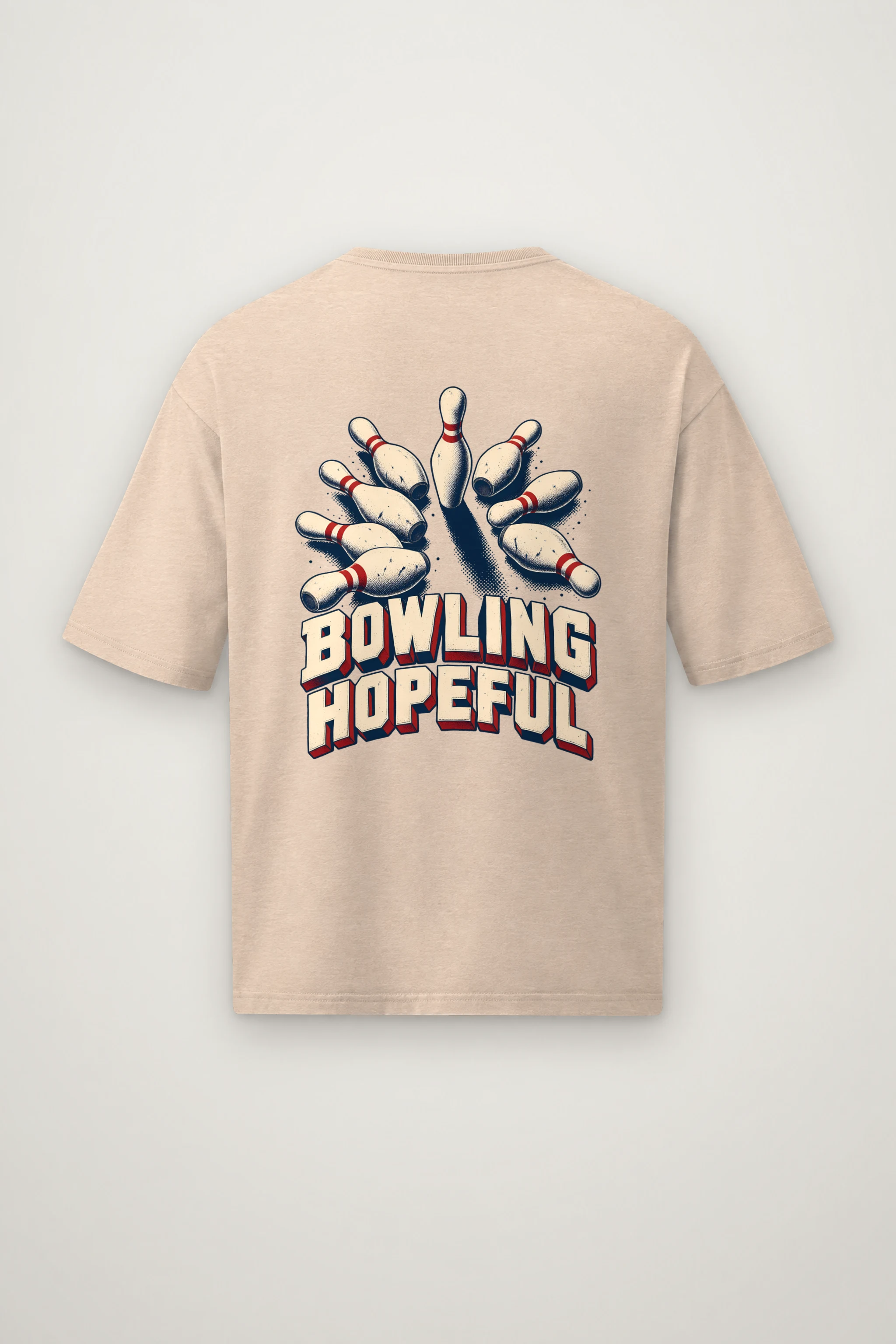 "Bowling Hopeful" Men's Oversized Heavyweight Crewneck T-Shirt