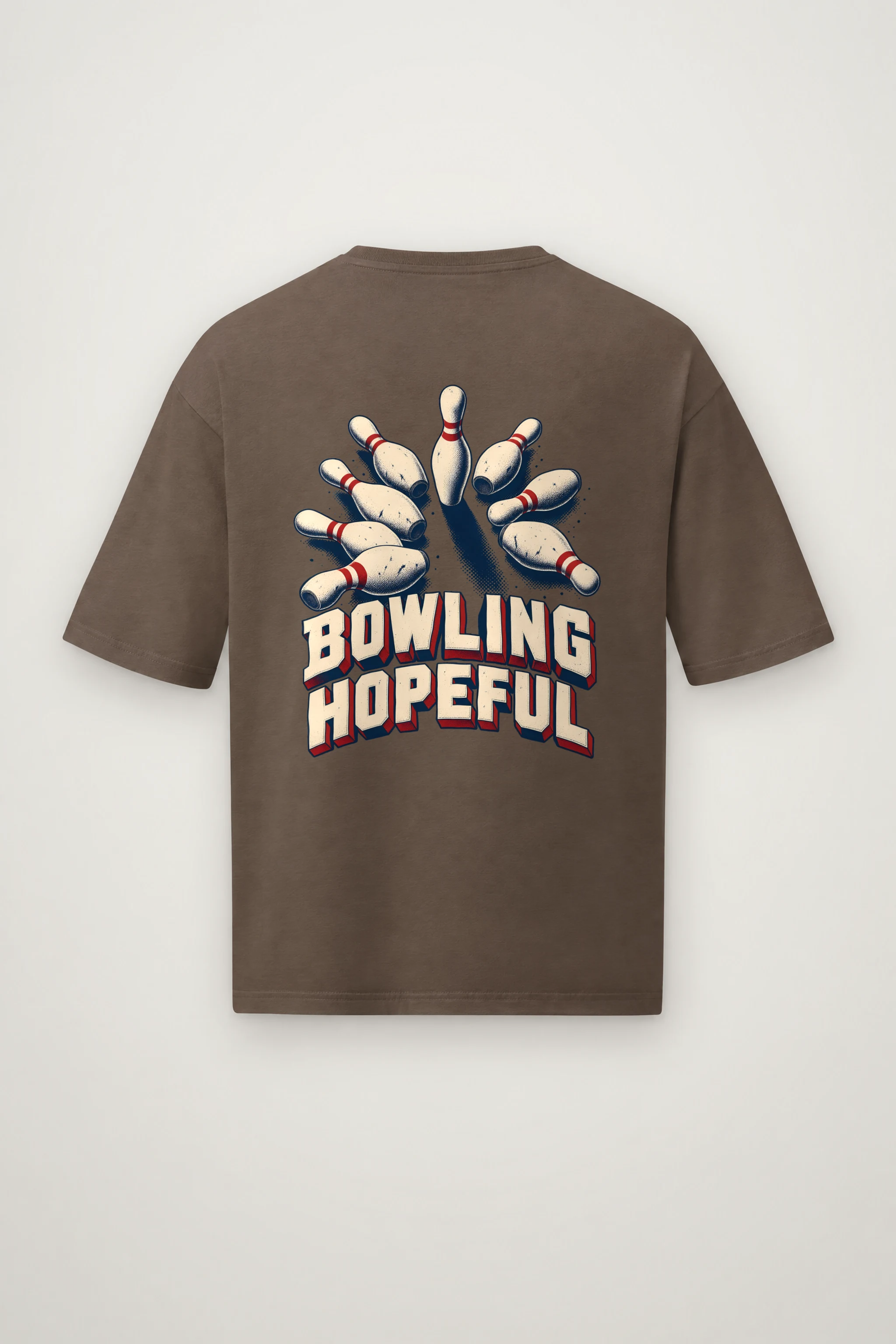 "Bowling Hopeful" Men's Oversized Heavyweight Crewneck T-Shirt