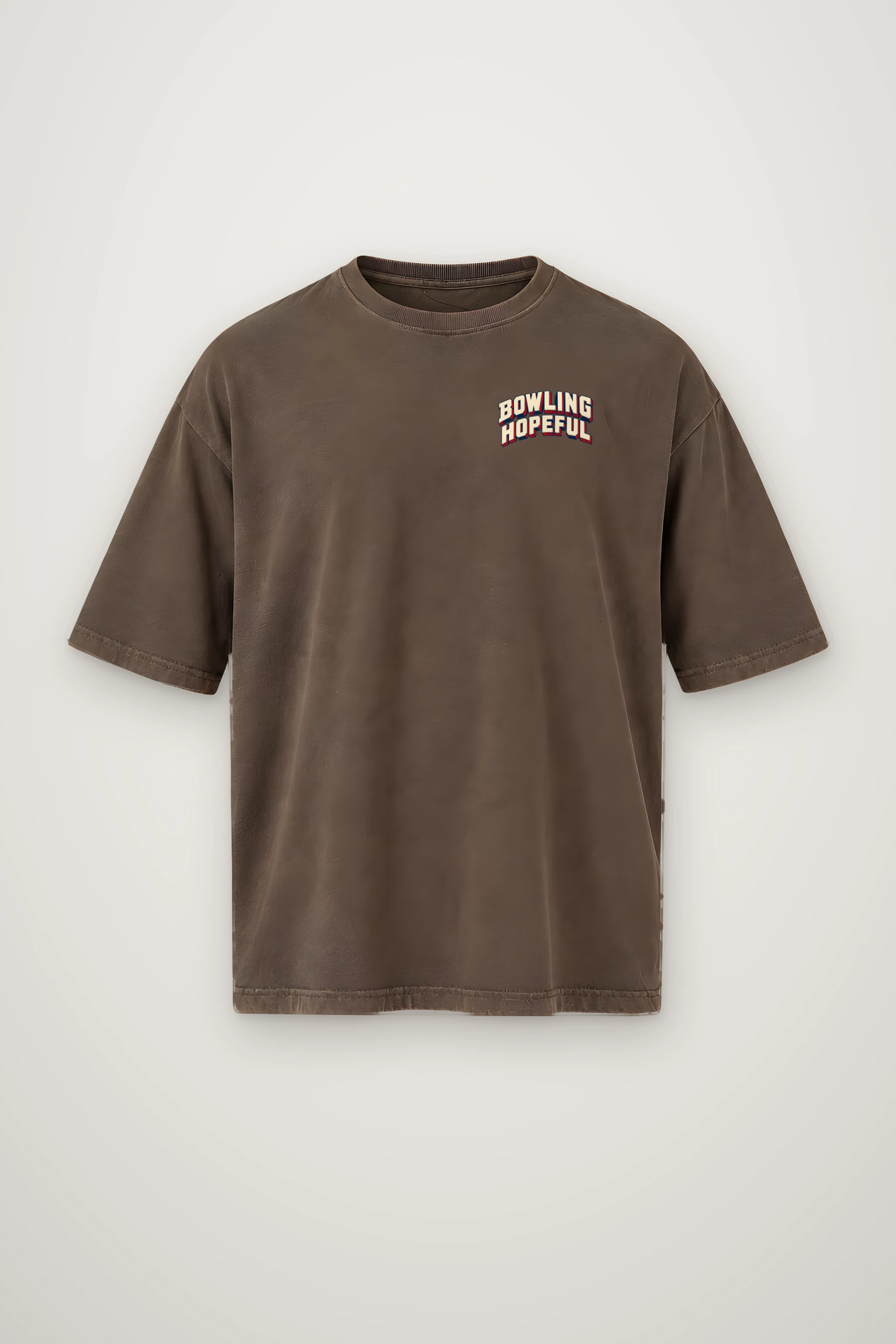 "Bowling Hopeful" Men's Oversized Heavyweight Crewneck T-Shirt
