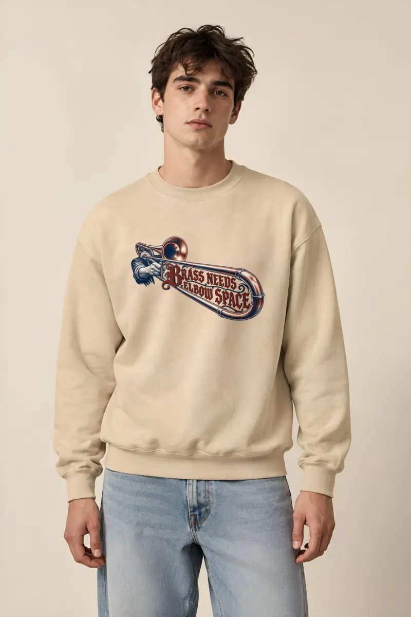 "Brass Needs Elbow Space" Heavy Blend Unisex Crewneck Sweatshirt