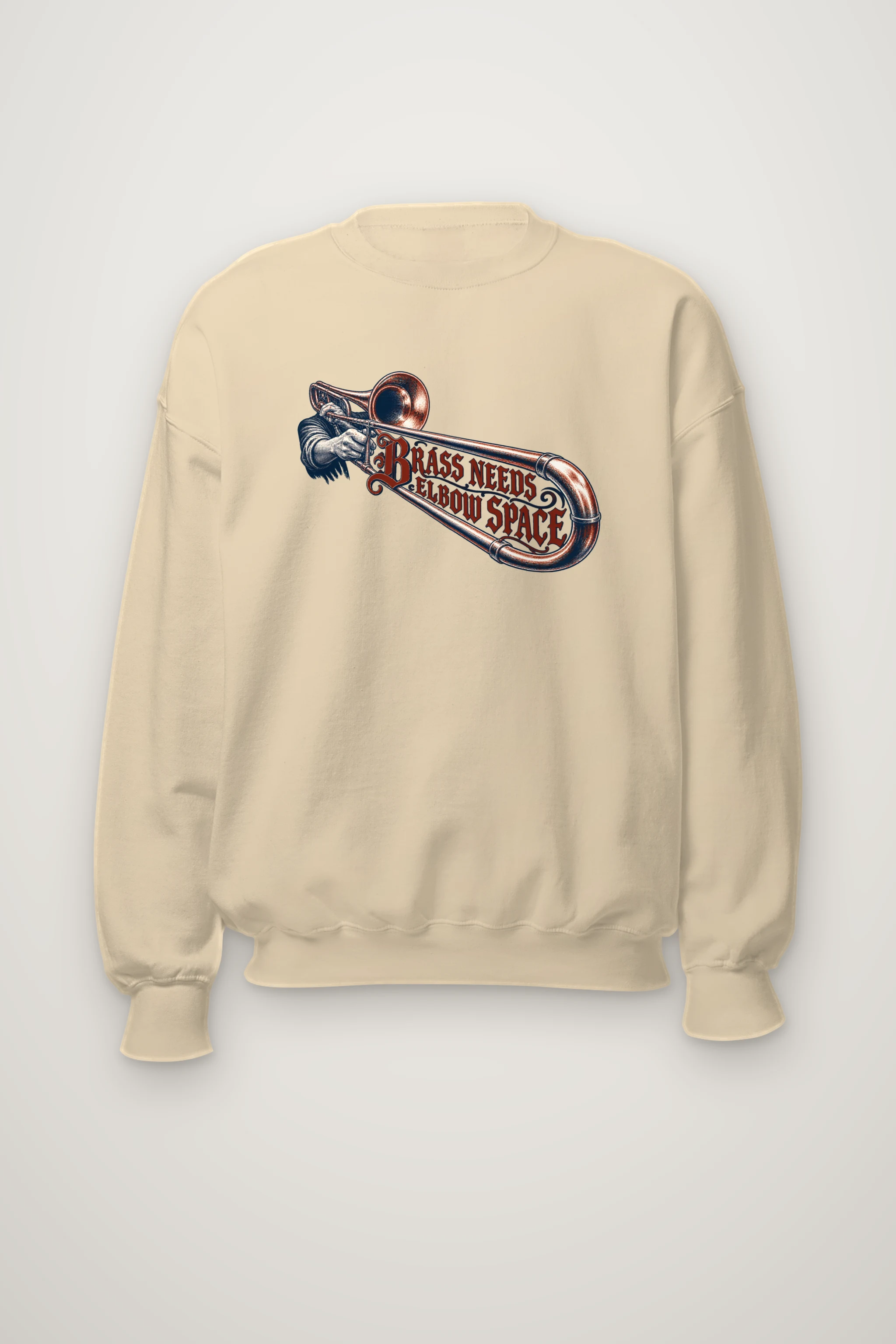 "Brass Needs Elbow Space" Heavy Blend Unisex Crewneck Sweatshirt
