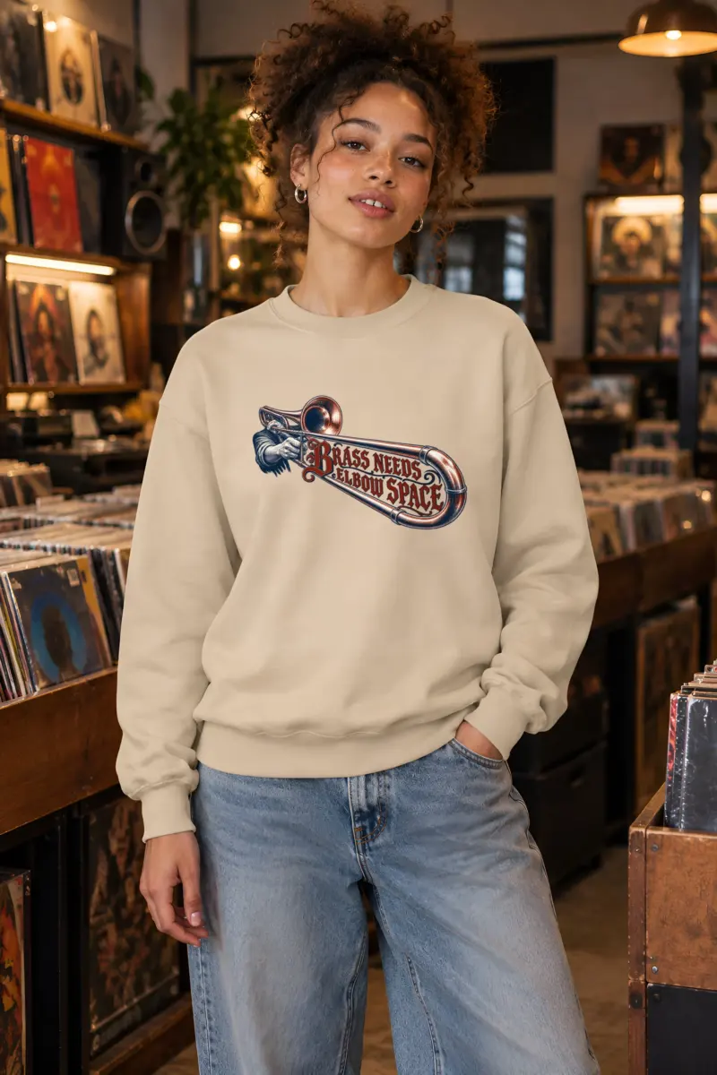 "Brass Needs Elbow Space" Heavy Blend Unisex Crewneck Sweatshirt