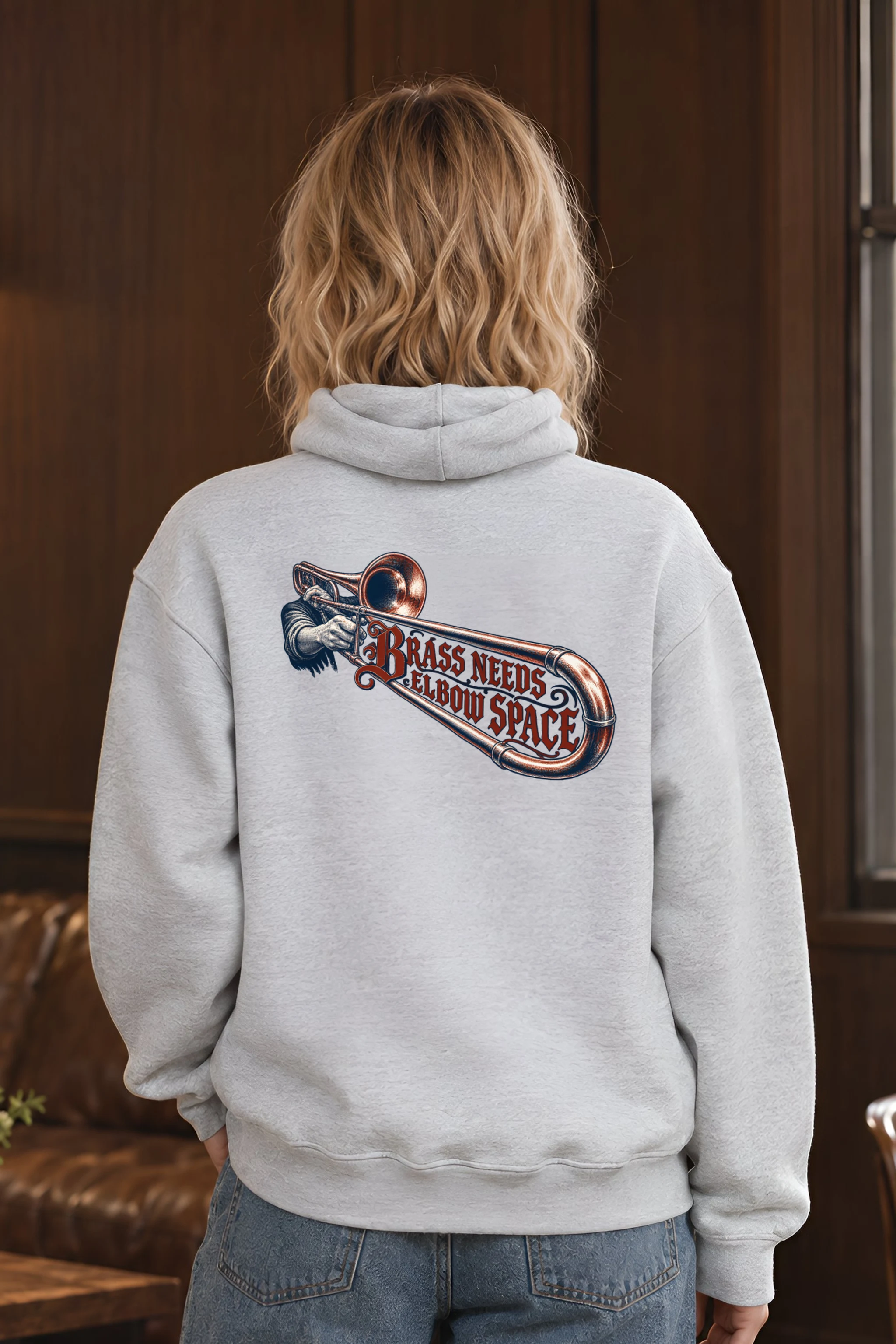 "Brass Needs Elbow Space" Heavy Blend Unisex Pullover Hoodie