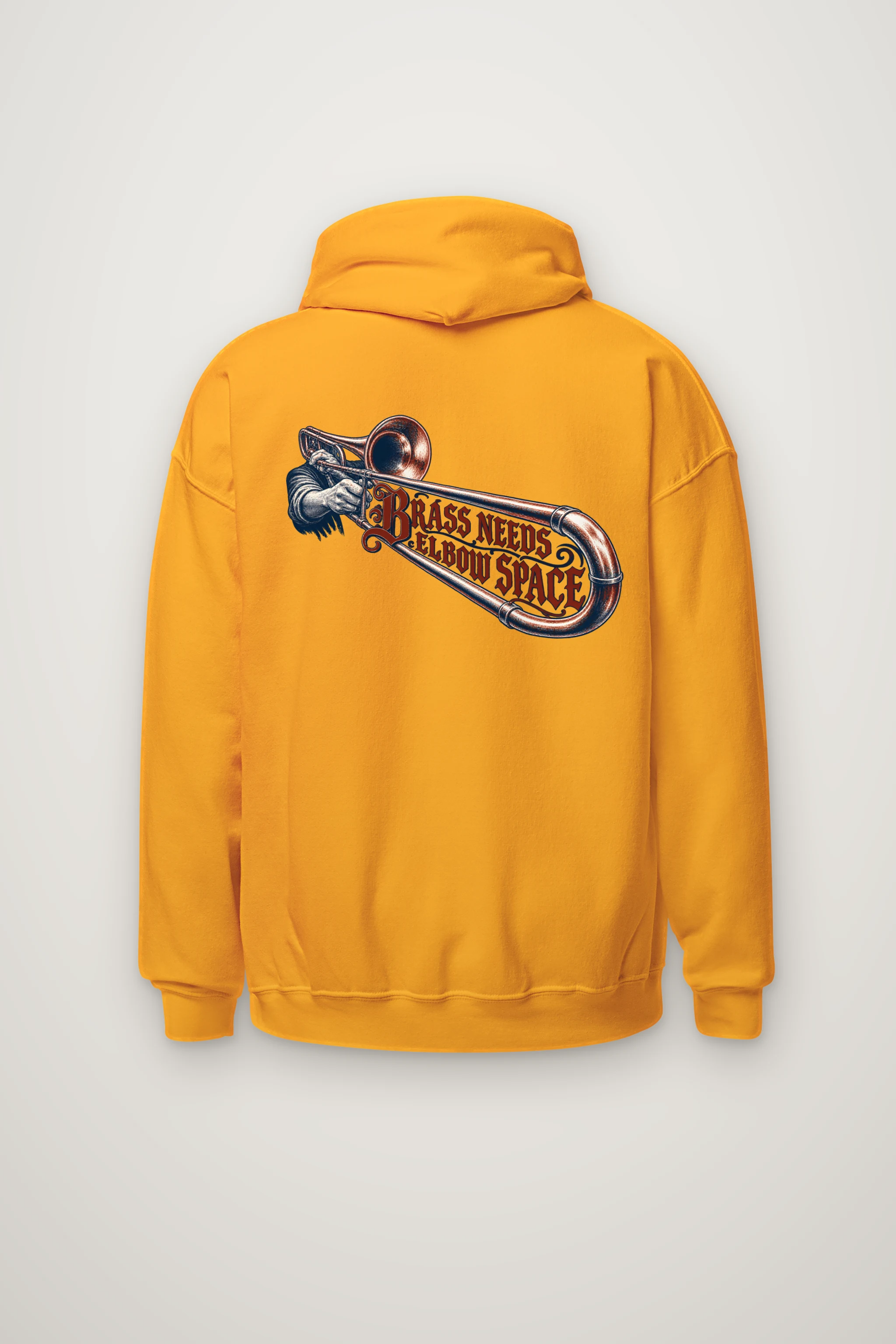"Brass Needs Elbow Space" Heavy Blend Unisex Pullover Hoodie