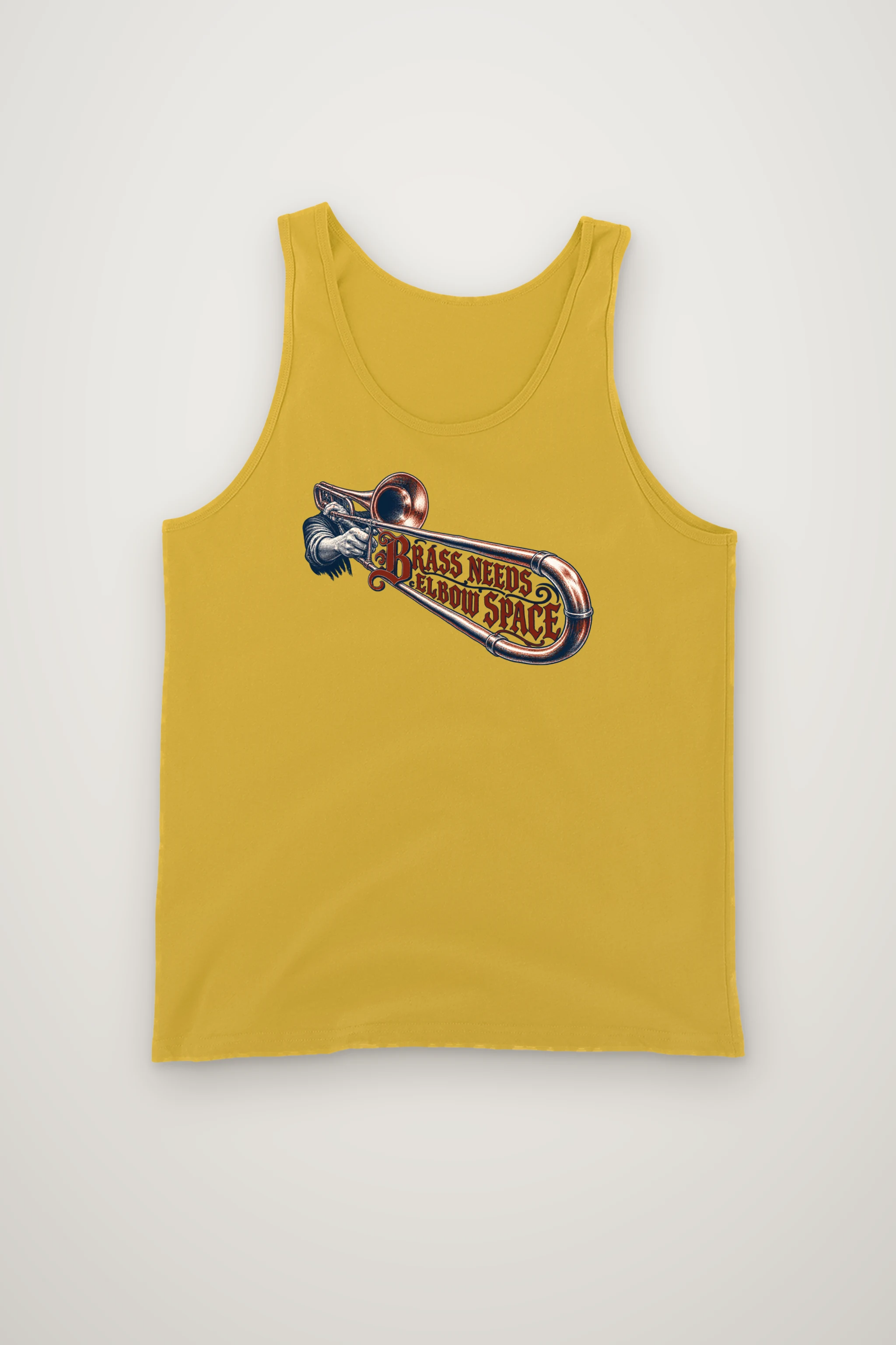 "Brass Needs Elbow Space" Unisex Jersey Tank