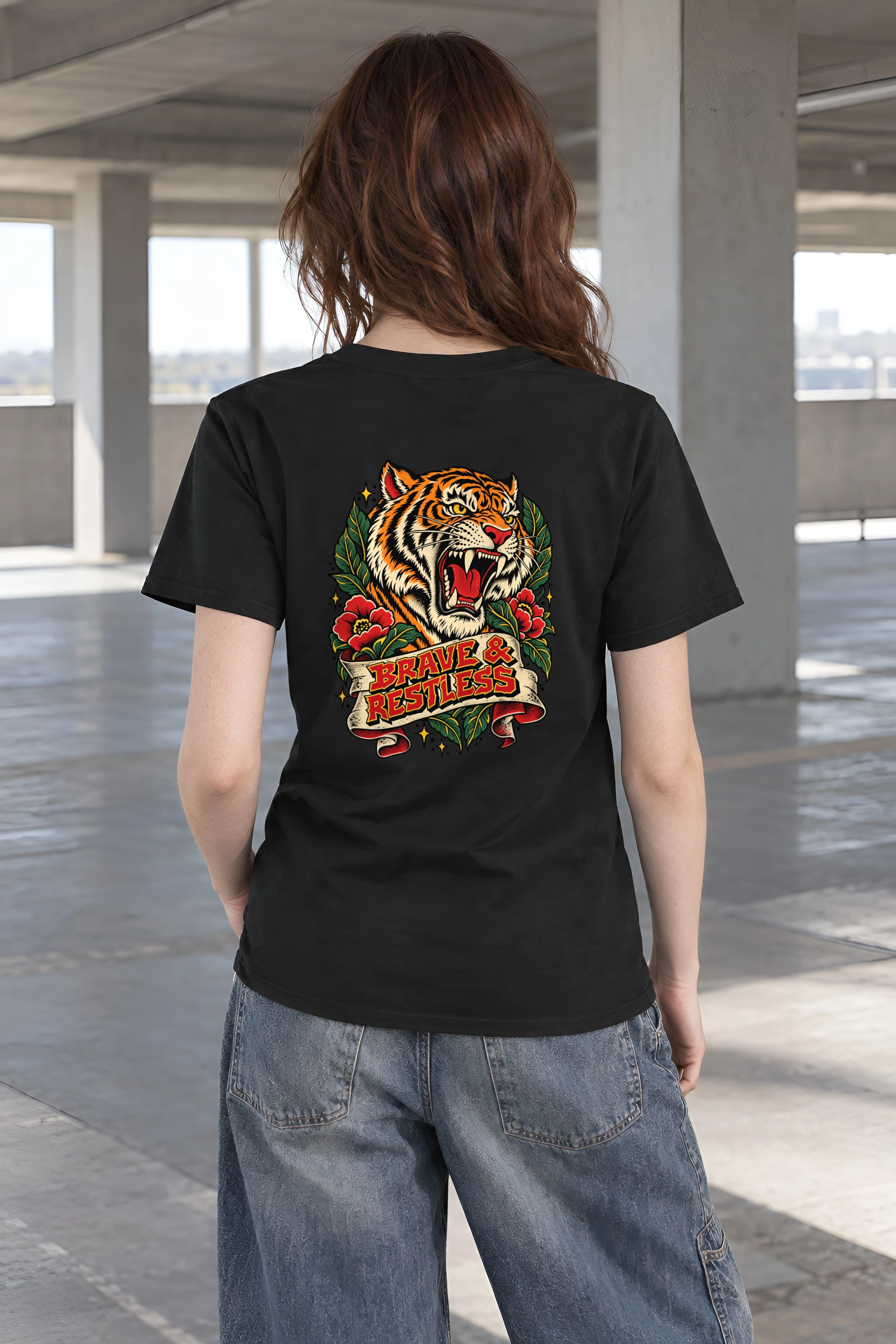 "Brave & Restless" Heavyweight Unisex Crewneck T-shirt