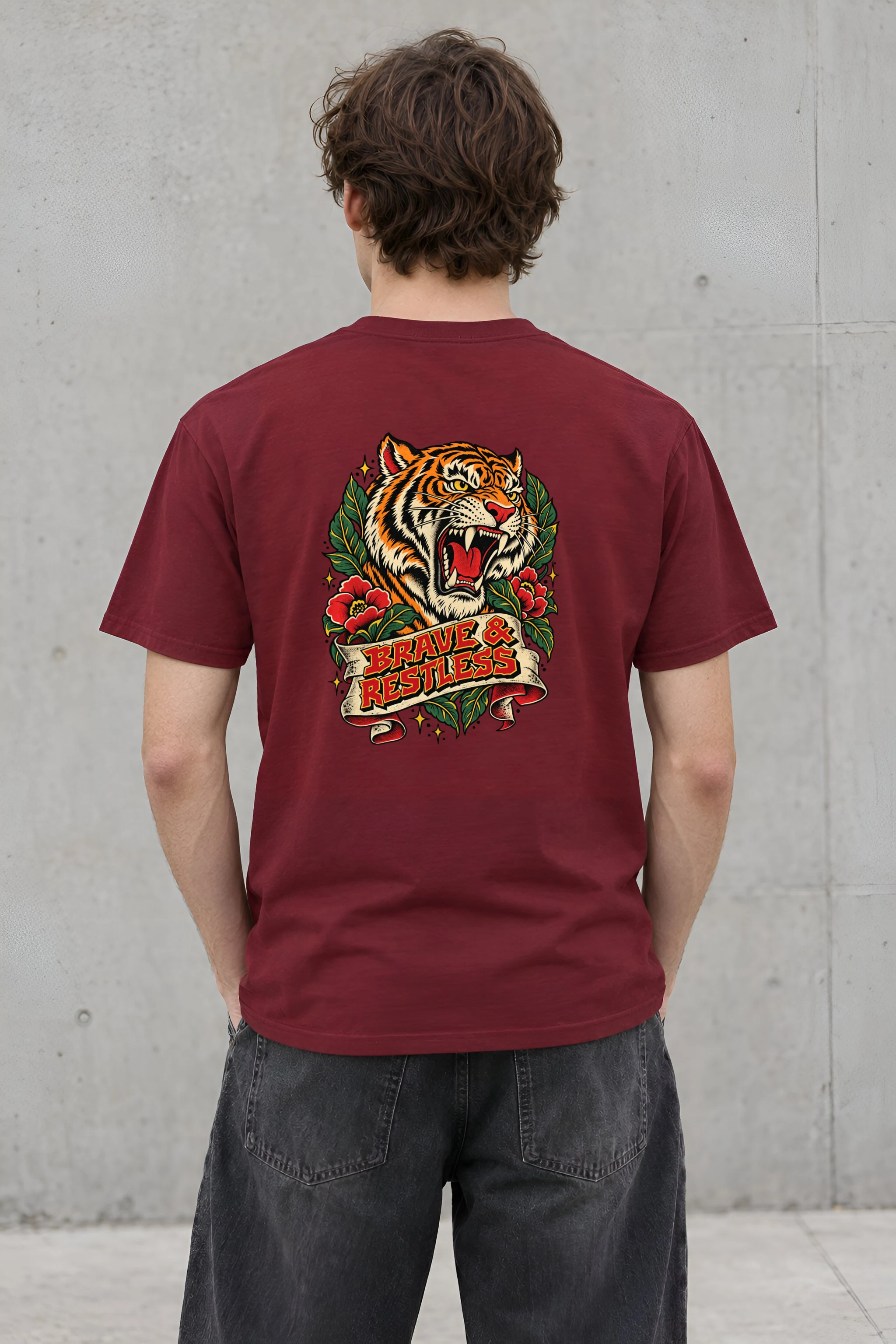 "Brave & Restless" Heavyweight Unisex Crewneck T-shirt