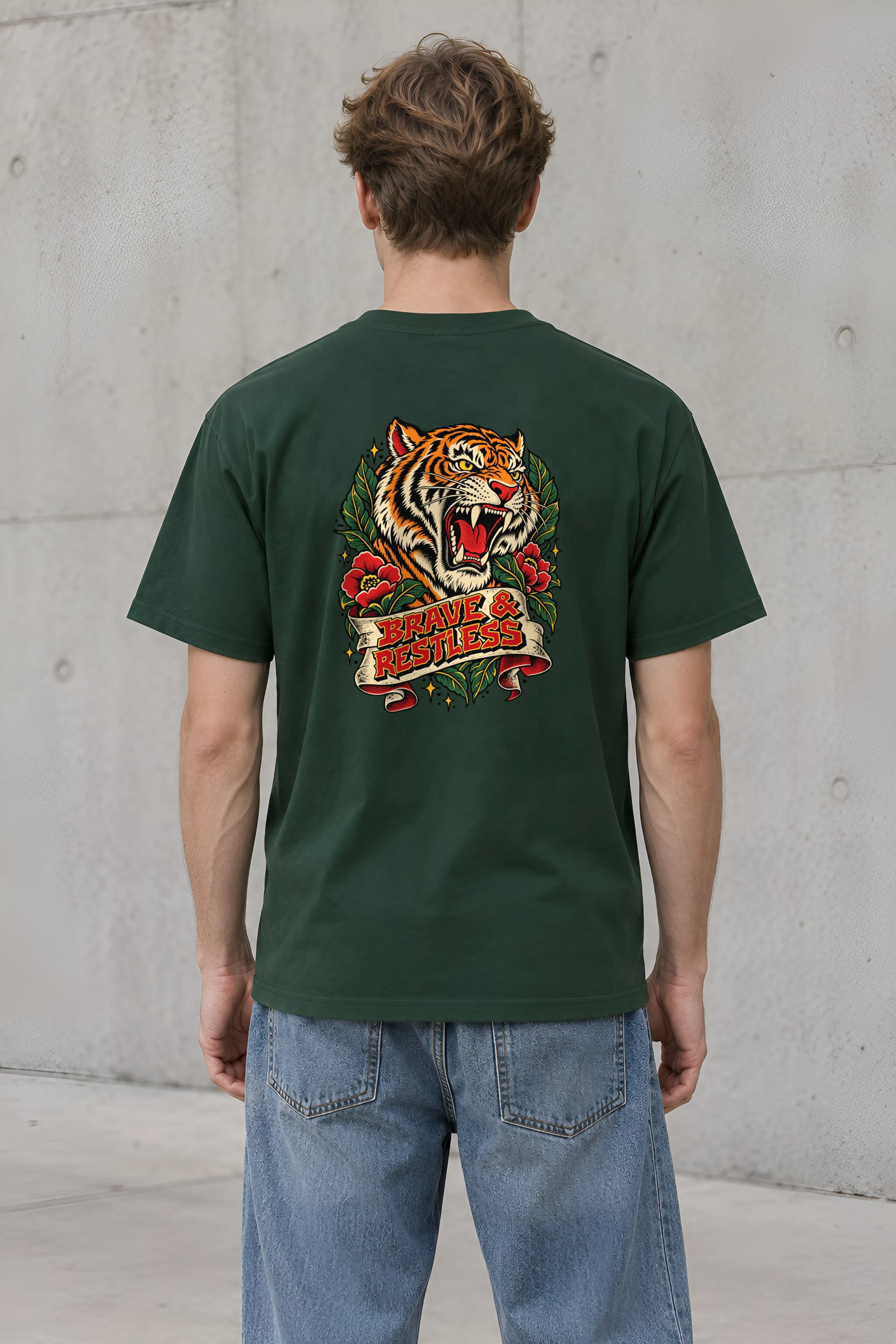 "Brave & Restless" Heavyweight Unisex Crewneck T-shirt