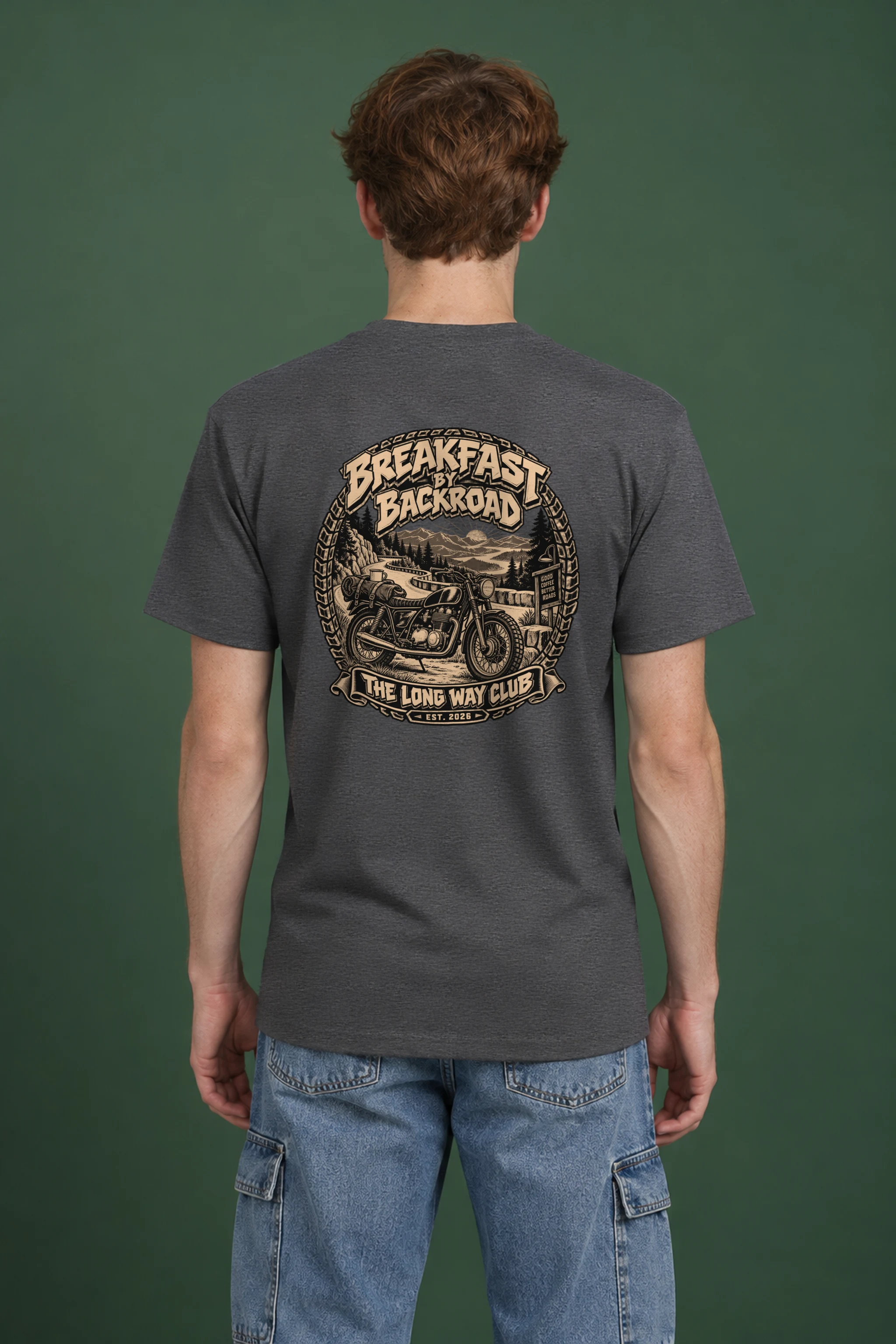 "Breakfast By Backroad" Heavyweight Unisex Crewneck T-shirt