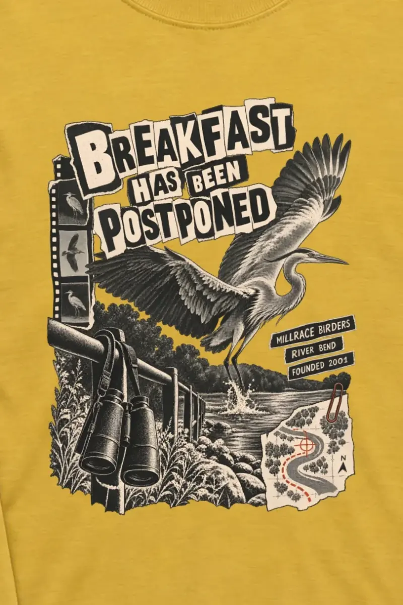 "Breakfast Has Been Postponed" Unisex Longsleeve T-shirt - the graphic up close